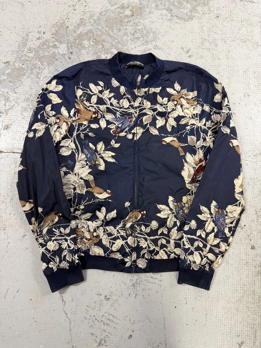 Dolce & Gabbana SS2016 Dolce & Gabbana Navy Floral Light Nylon Windbreaker Jacket Size US S / EU 44-46 / 1 - 7 Thumbnail