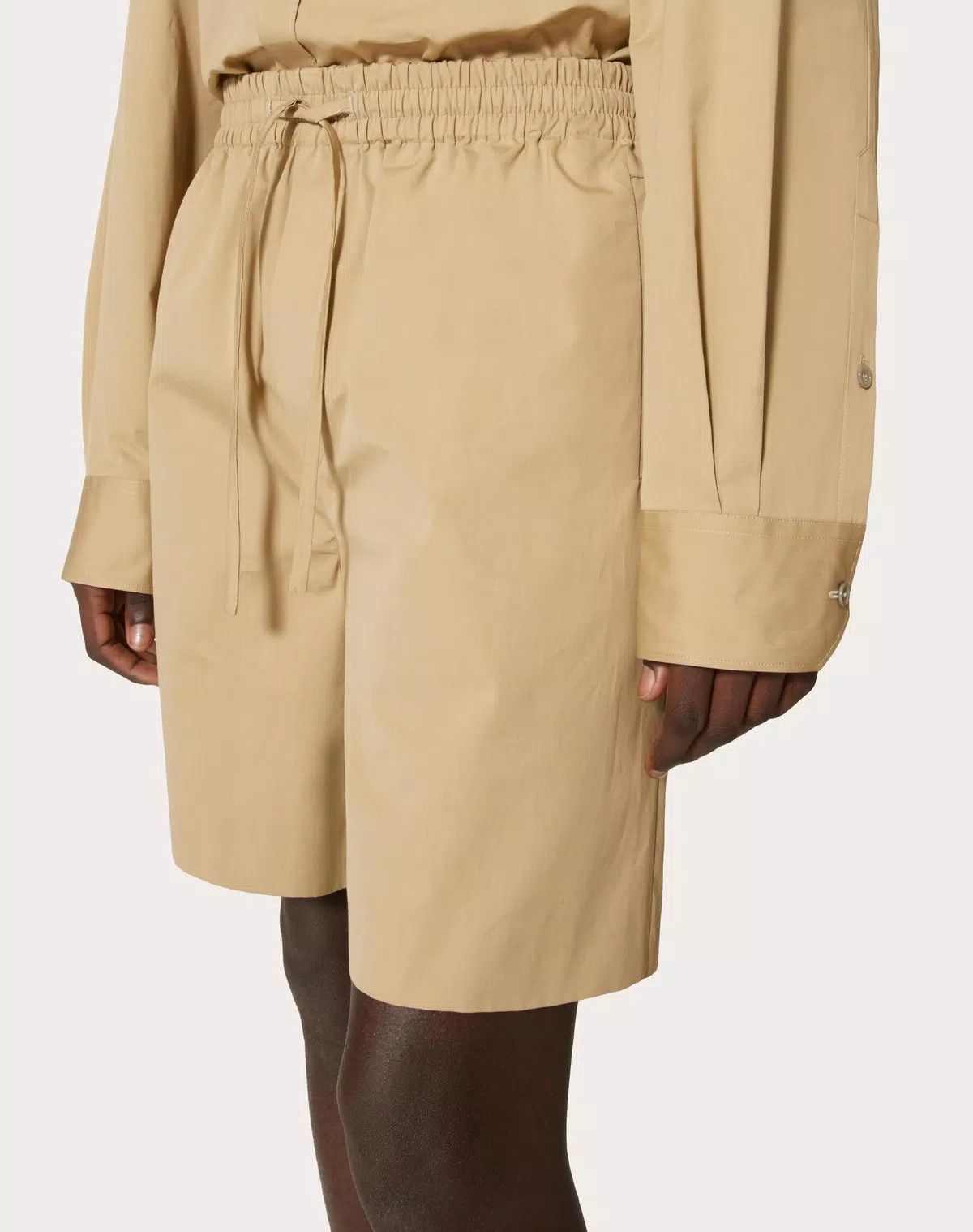 Valentino oc11z0725 Cotton Popeline Bermuda Shorts in Beige Size US 30 / EU 46 - 7 Thumbnail