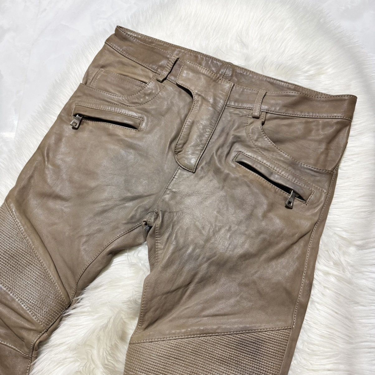 Balmain collection model, Balmain Homme leather biker pants Size US 32 / EU 48 - 5 Thumbnail