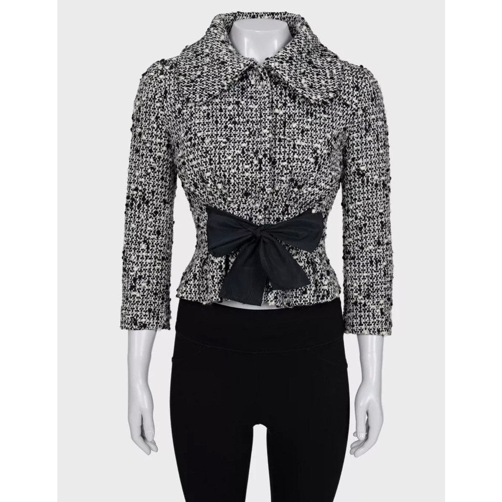 Giambattista Valli Giambattista Valli Black & White Cropped Wool Coat Sz.40L Size S / US 4 / IT 40 - 1 Thumbnail