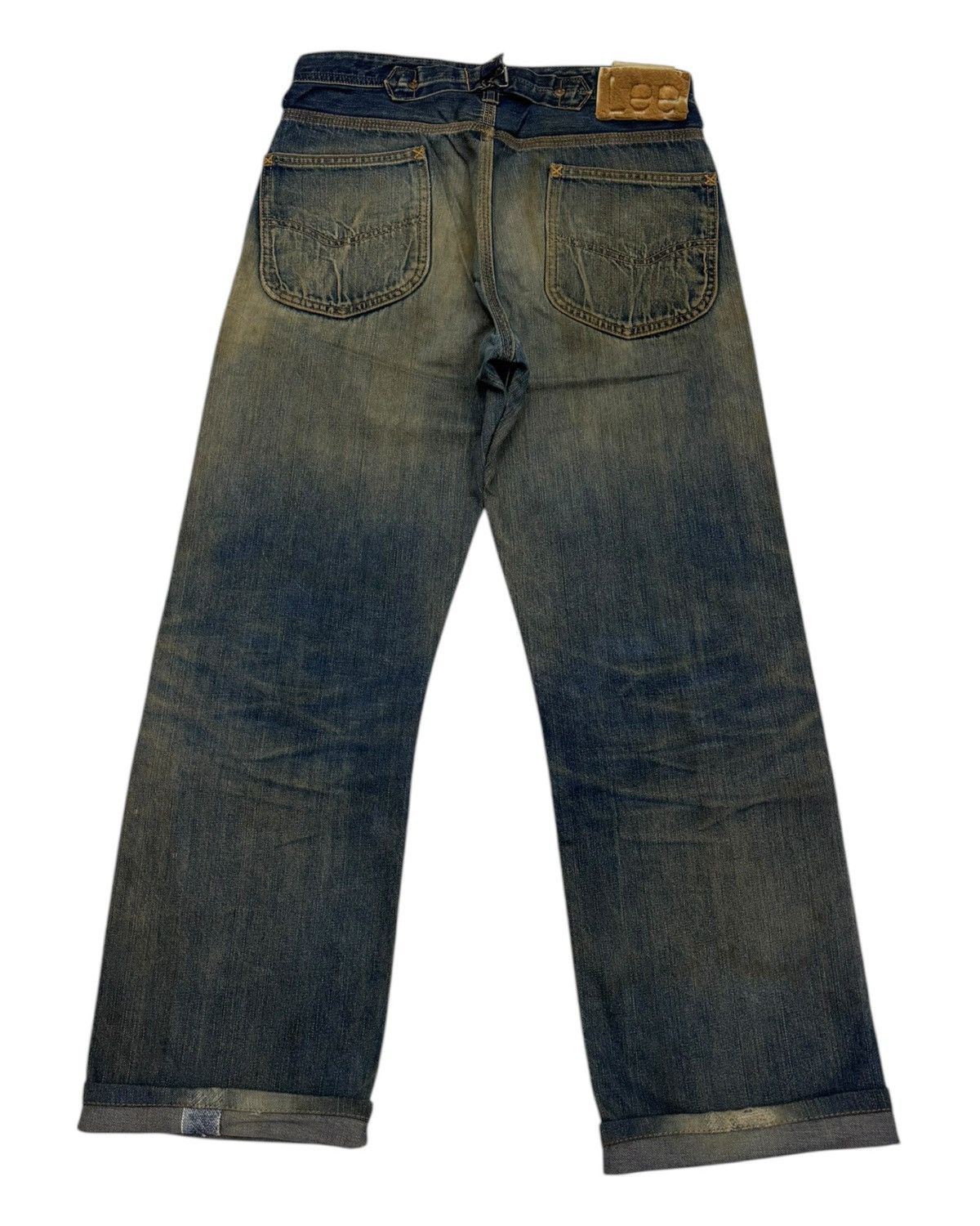 Lee 🔥VINTAGE LEE COWBOY SELVEDGE BUCKLE BACK DISTRESSED DENIM Size US 31 - 2 Thumbnail