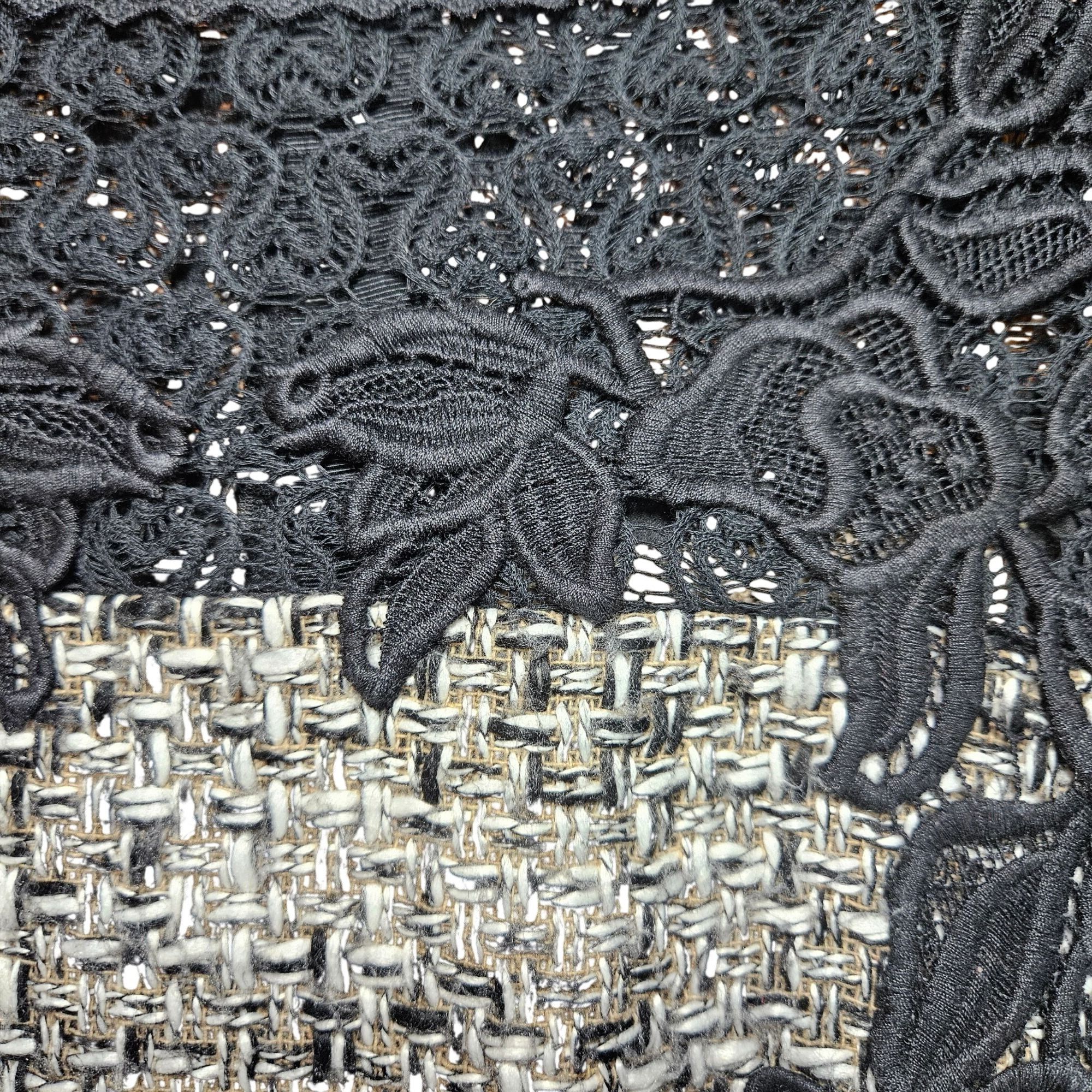 Other Moulinette Soeurs Women Sheath Dress Blk Tweed Lace 6 Quiet Size M / US 6-8 / IT 42-44 - 5 Thumbnail