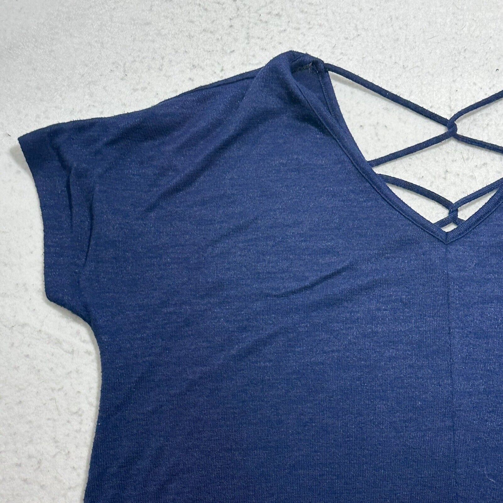 Other A.N.A. Large V-Neck Navy Blue Knit Round Hem T-Shirt Size L / US 10 / IT 46 - 5 Thumbnail