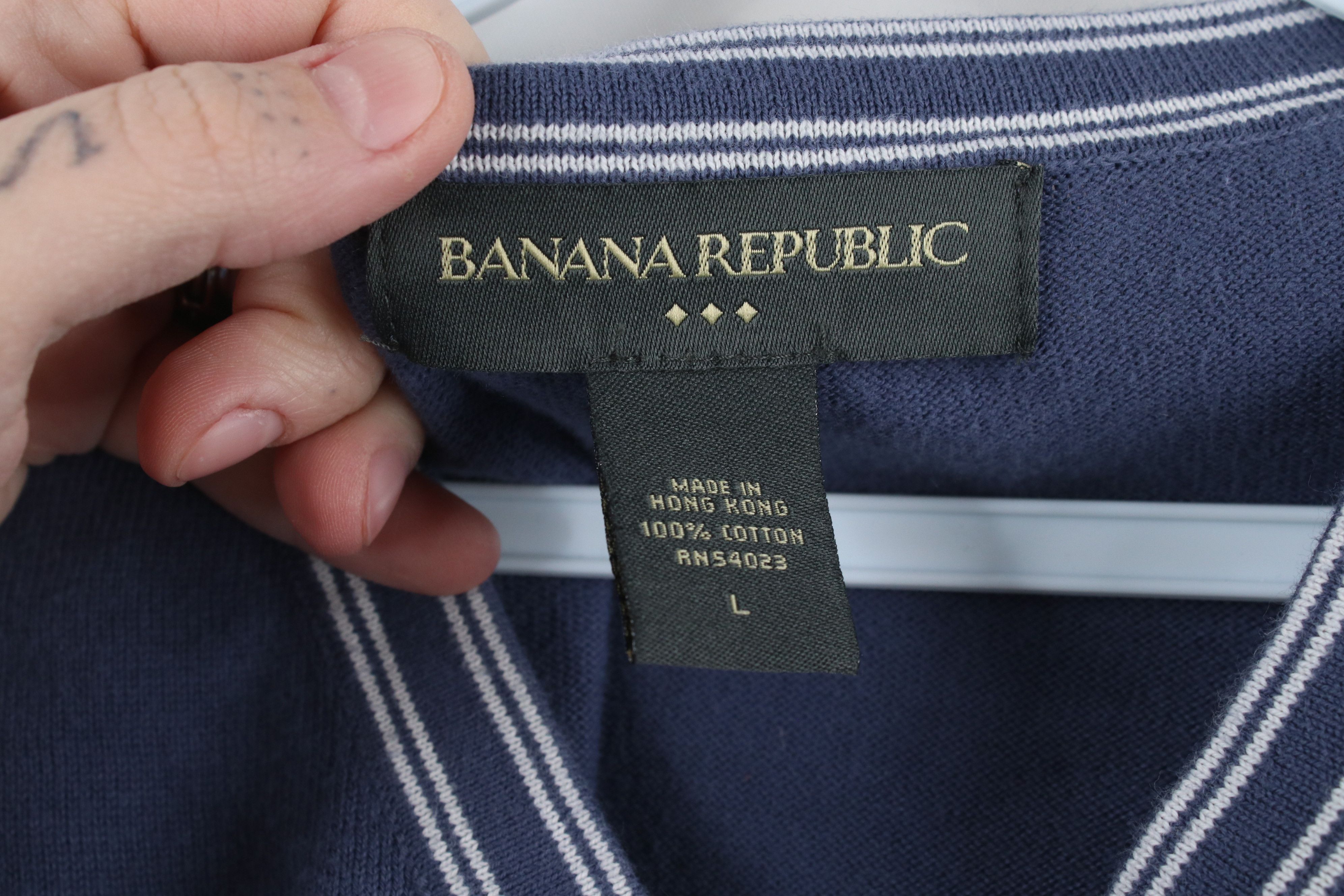 Banana Republic × Vintage Vintage Y2K Banana Republic Lightweight Cotton Knit Sweater Size US L / EU 52-54 / 3 - 4 Thumbnail