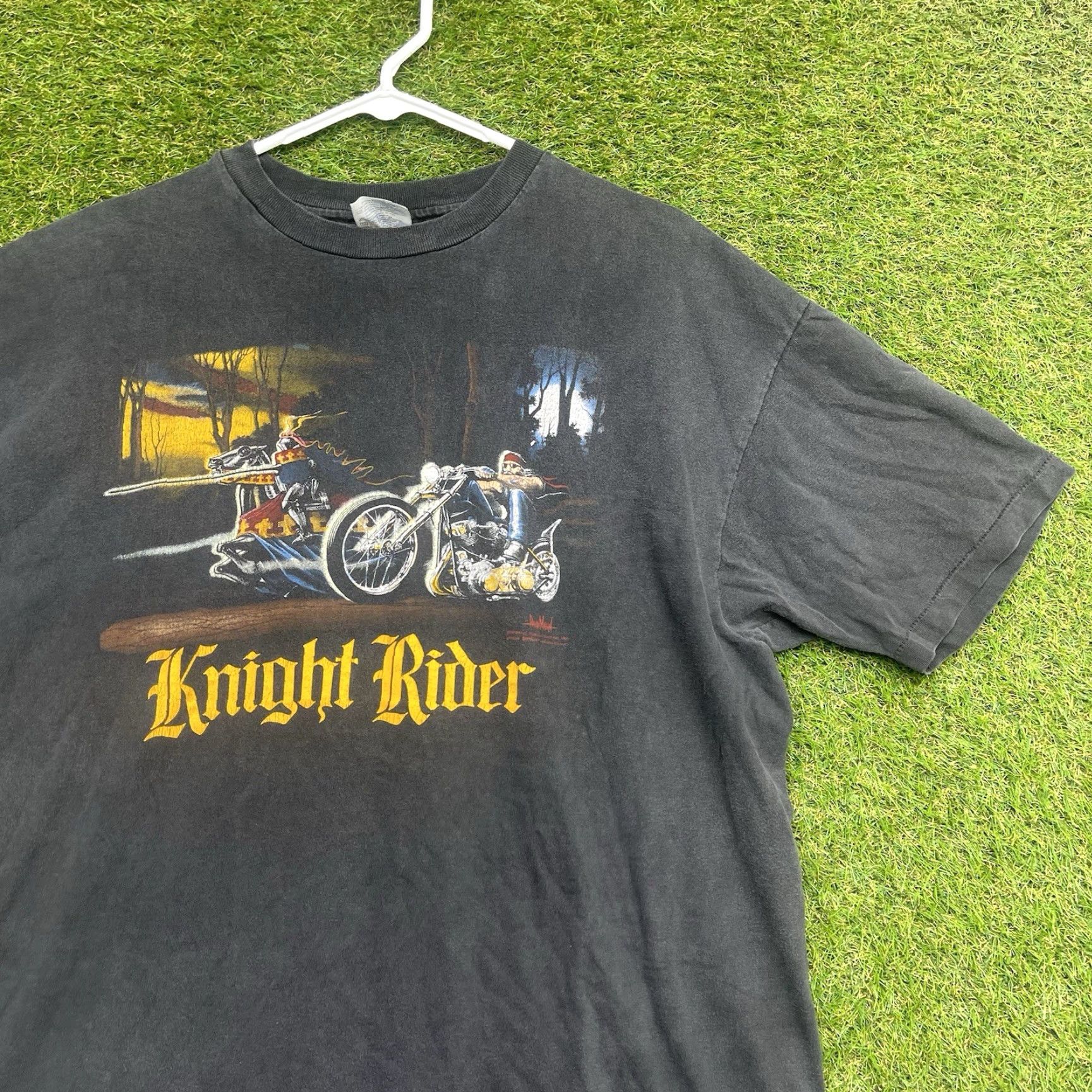Harley Davidson VINTAGE Easy Riders Shirt Harley-Davidson Mens XL 1990s Black Graphic Tee Short Sleeve Mens XL Harley-Davidson Knight Rider Single Stitch Faded 90s Size US XL / EU 56 / 4 - 4 Thumbnail