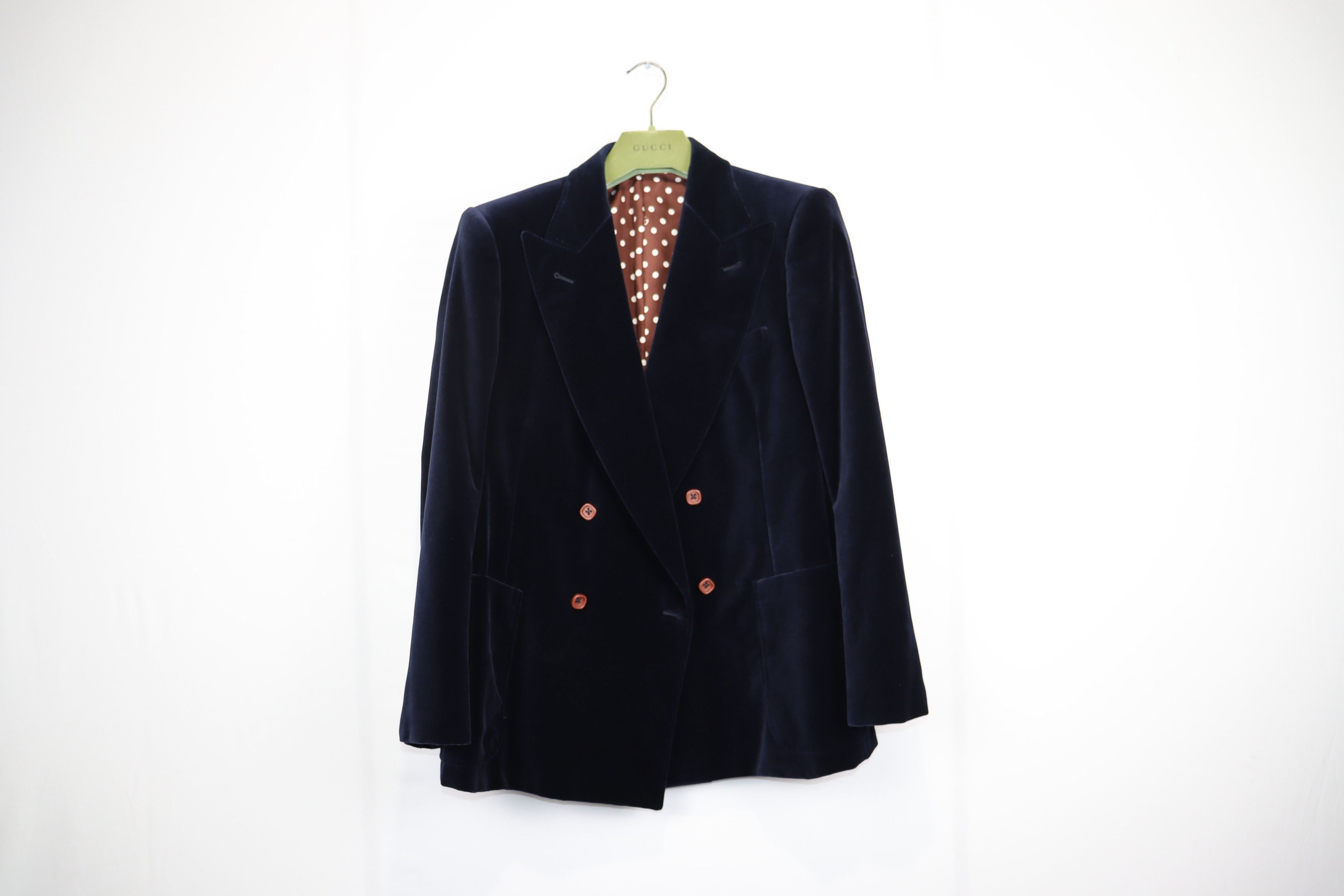 o1rshd Velvet Blazer Jacket in Dark Navy