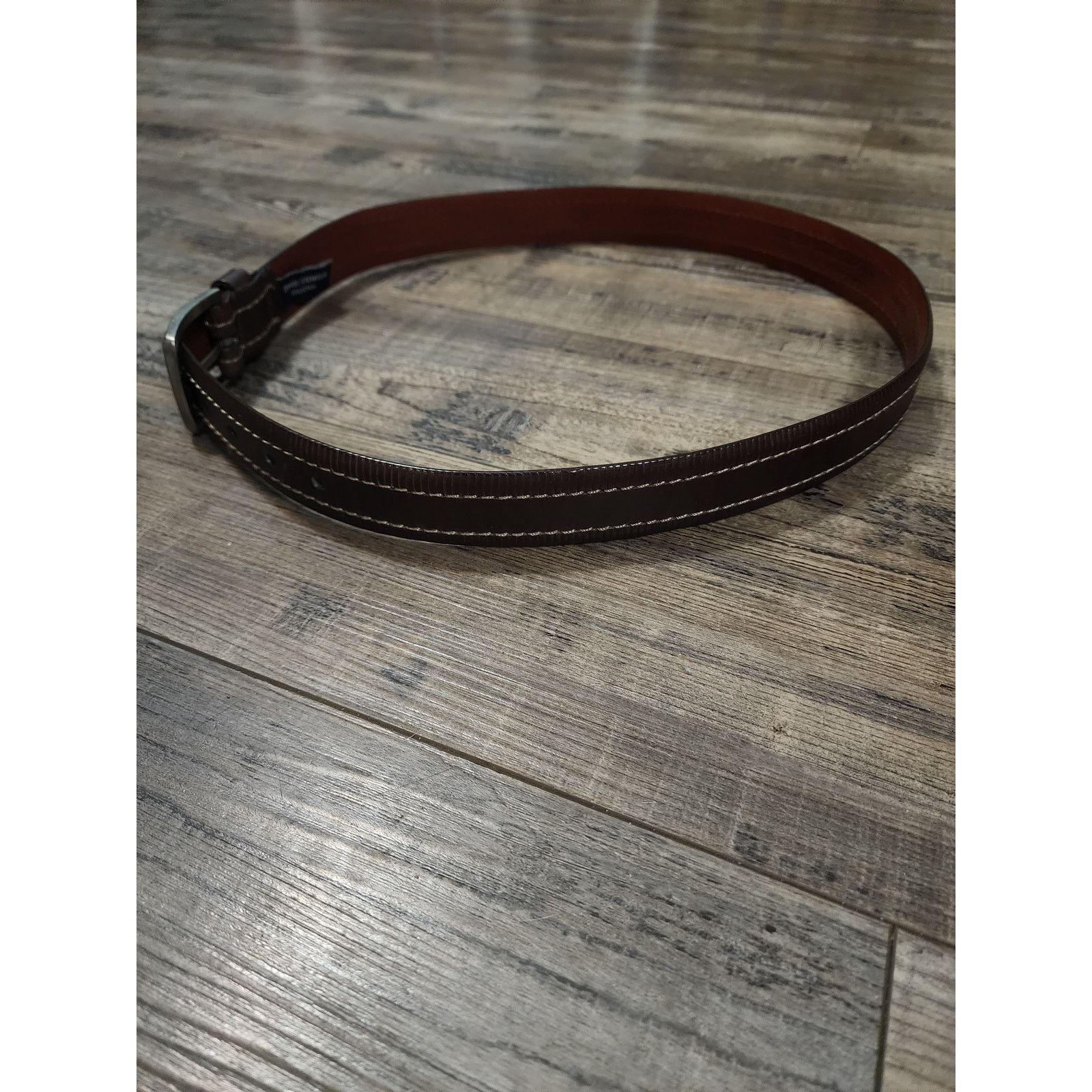 Daniel Cremieux Daniel Cremieux Brown stitching belt Italian Leather Sz38 G Size 38 - 4 Thumbnail