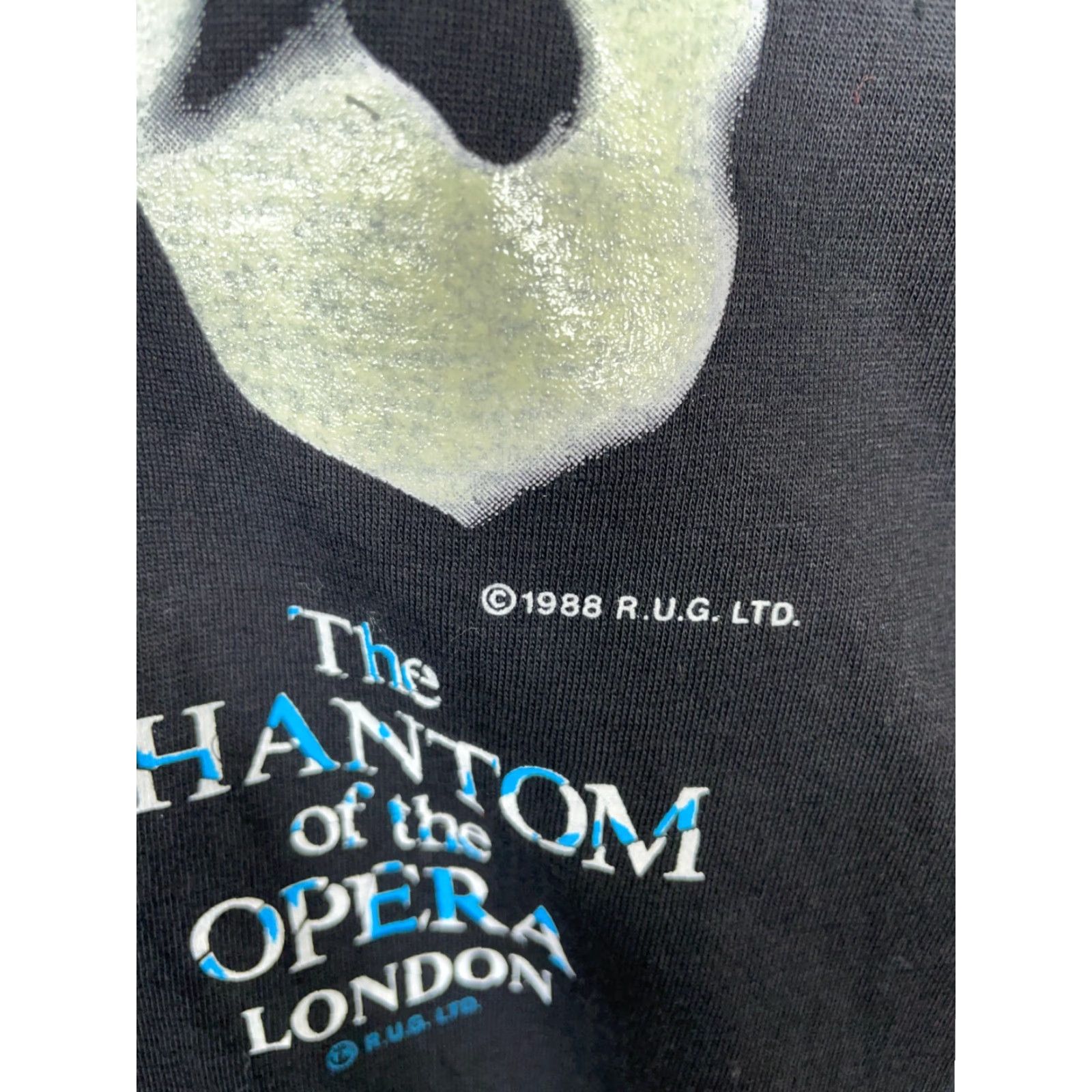 Vintage VINTAGE Dewynters 80s Phantom of the Opera T-Shirt Adult XL Black Glow in the Dark Graphic Print Mens Size US XL / EU 56 / 4 - 7 Thumbnail