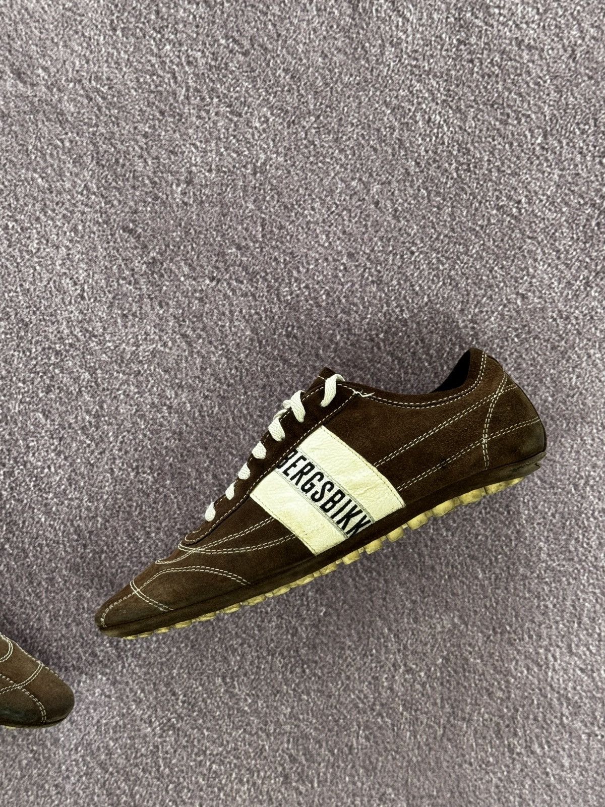 Dirk Bikkembergs 00’s Dirk Bikkembergs Distressed Leather Y2K Trainers Size US 8.5 / EU 41-42 - 5 Thumbnail