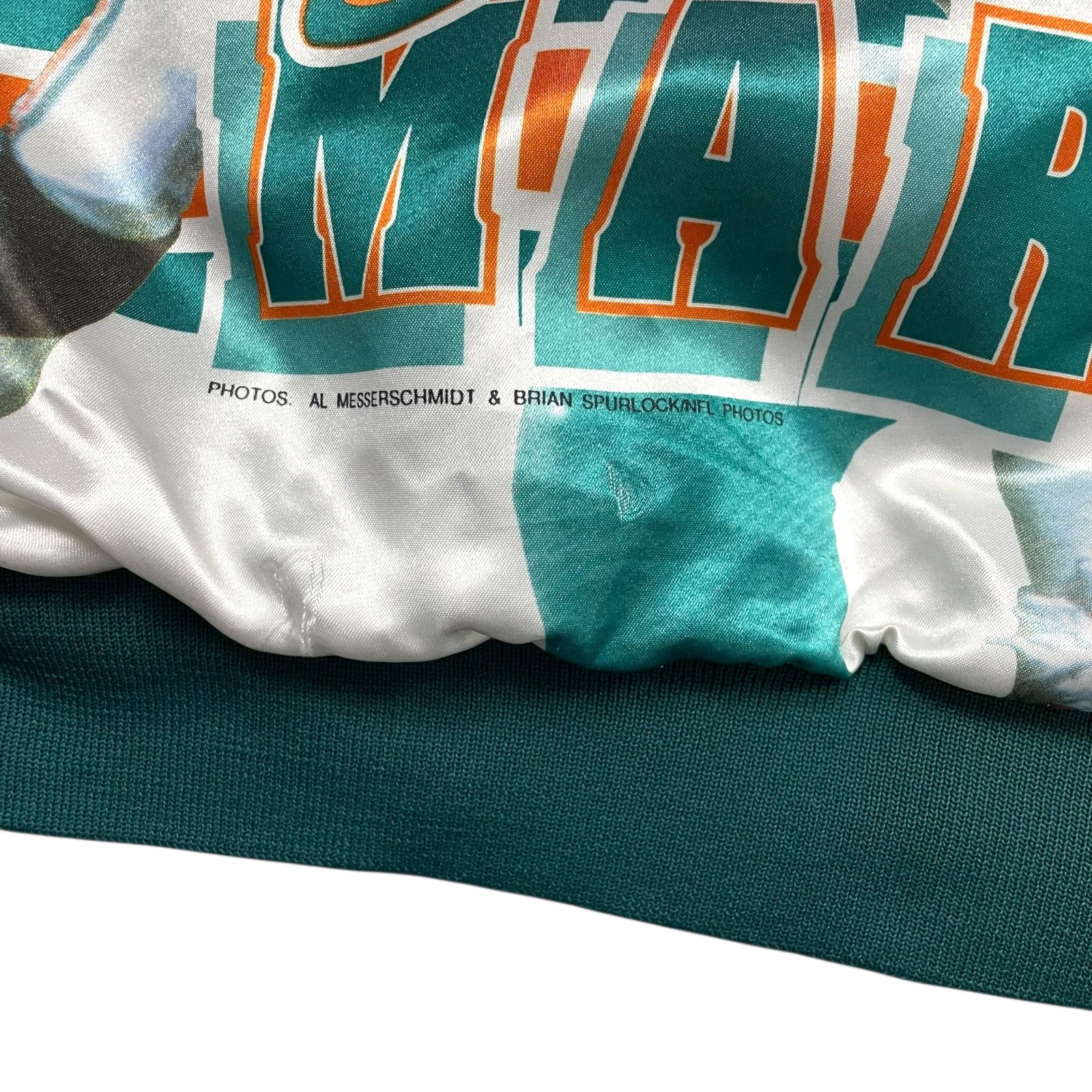 NFL 90s MIAMI DOLPHINS DAN MARINO CHALK LINE FANIMATION JACKET Size US L / EU 52-54 / 3 - 9 Thumbnail