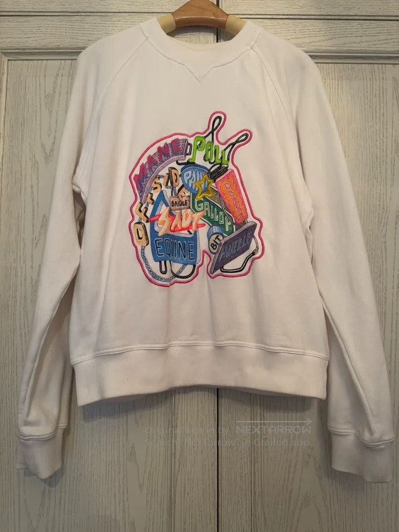 Hermes Hermes Chevaloscope Series White Embroidered Sweatshirt Size XS / US 0-2 / IT 36-38 - 1 Thumbnail