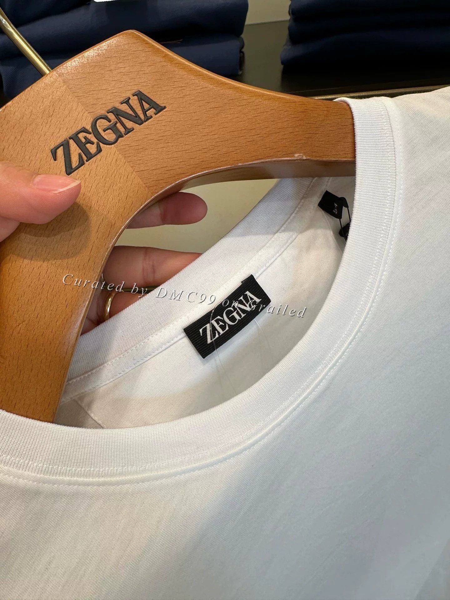 Ermenegildo Zegna Zegna Men's White Cotton T-Shirt Size US L / EU 52-54 / 3 - 5 Thumbnail