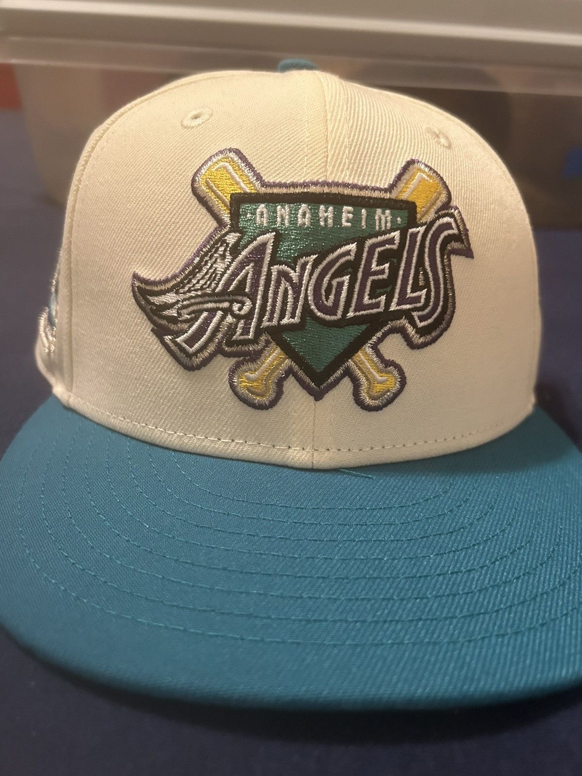 New Era Anaheim Angels Aqua/Purple New Era Fitted Hat Size 7 Size ONE SIZE - 1 Thumbnail