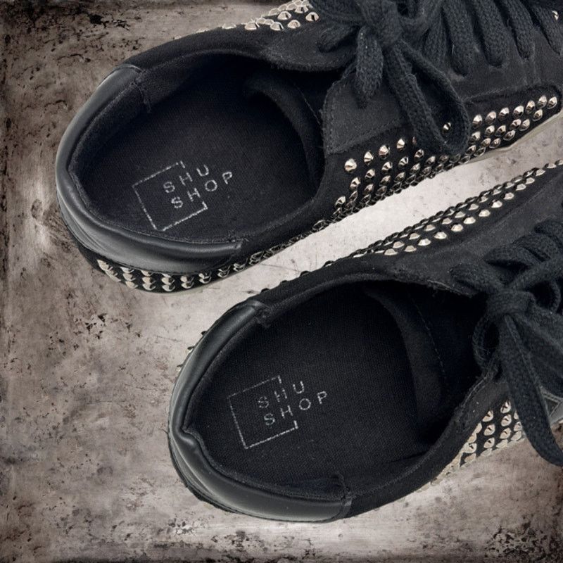 Other SHU SHOP Rockstar Black Sneakers Allover Rhinestones 8.5 Size US 8.5 / IT 38.5 - 5 Thumbnail