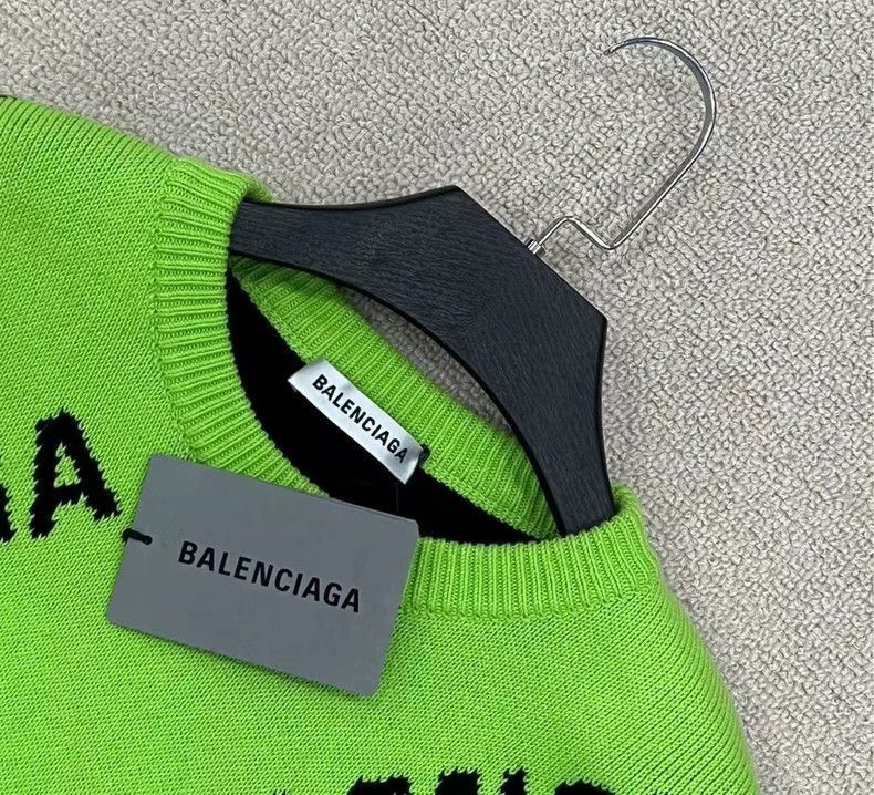 Balenciaga Balenciaga Black and Green Bullet Screen Logo Sweater-2506 Size US S / EU 44-46 / 1 - 3 Thumbnail