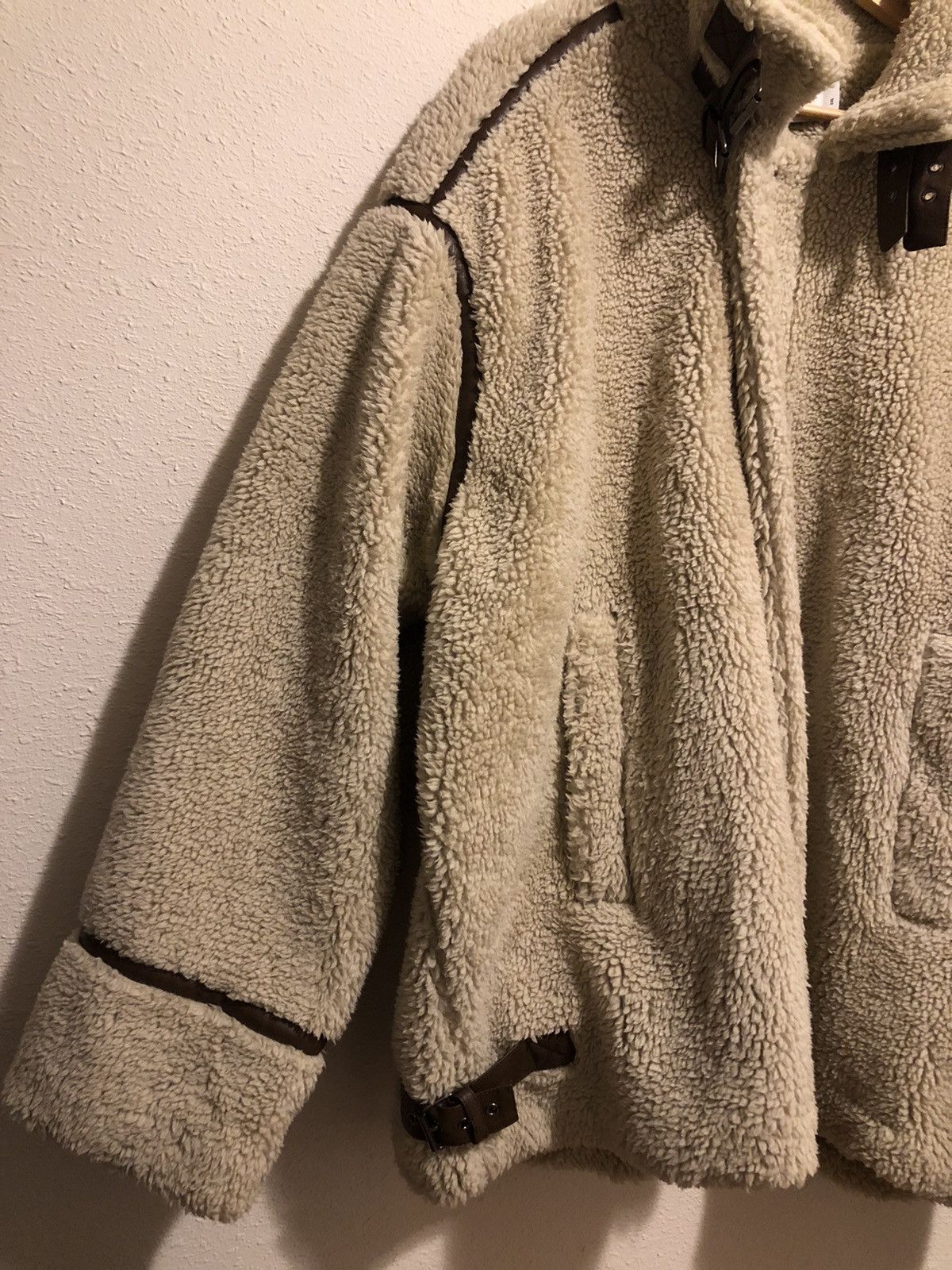 Asos × Vintage Vintage Cream ASOS Aviator Fleece Lined Sherpa Jacket Size US XXL / EU 58 / 5 - 2 Thumbnail