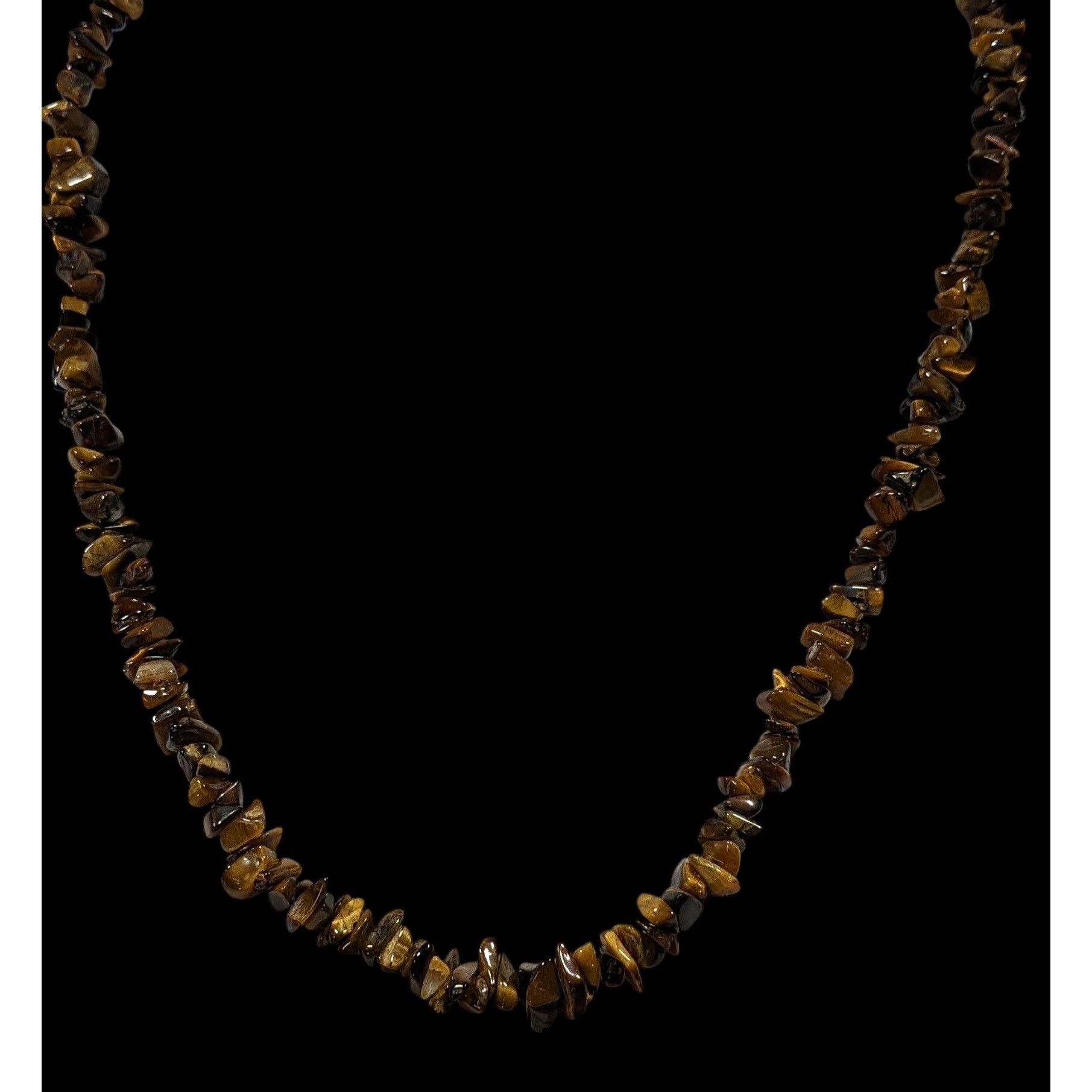 Other Natural Tiger Eye Chip Beaded Necklace With Barrel Clasp Size ONE SIZE - 4 Thumbnail