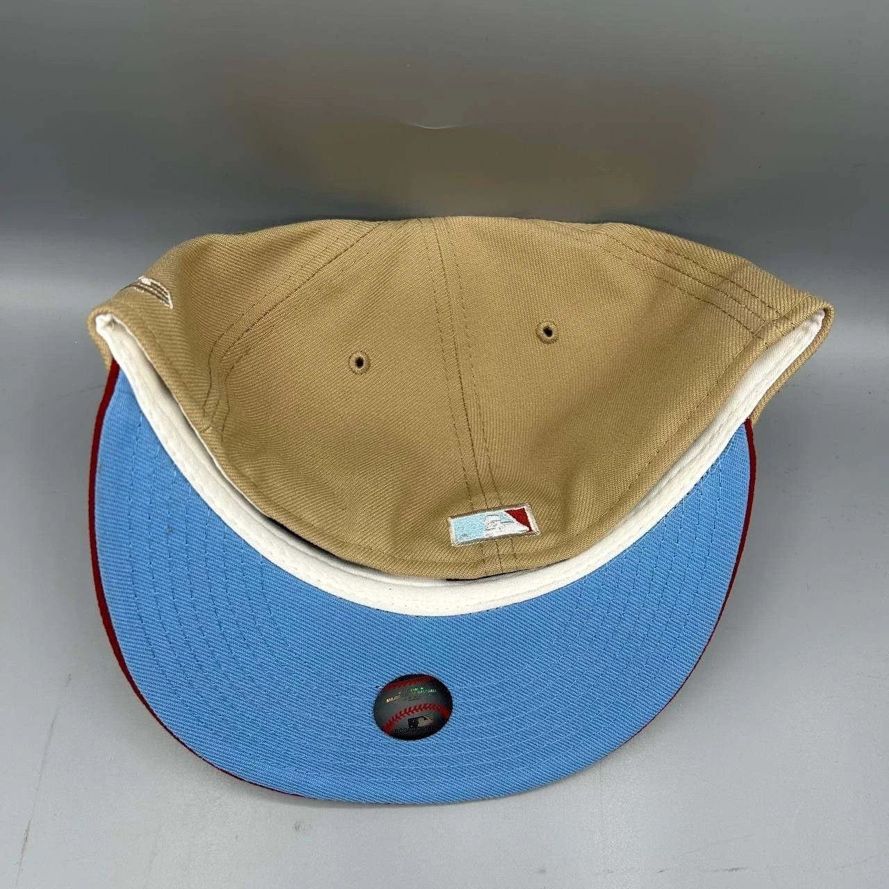 New Era Houston Astros Hat Men 7 1/4 Beige Red MLB Fitted Cap Size ONE SIZE - 8 Thumbnail