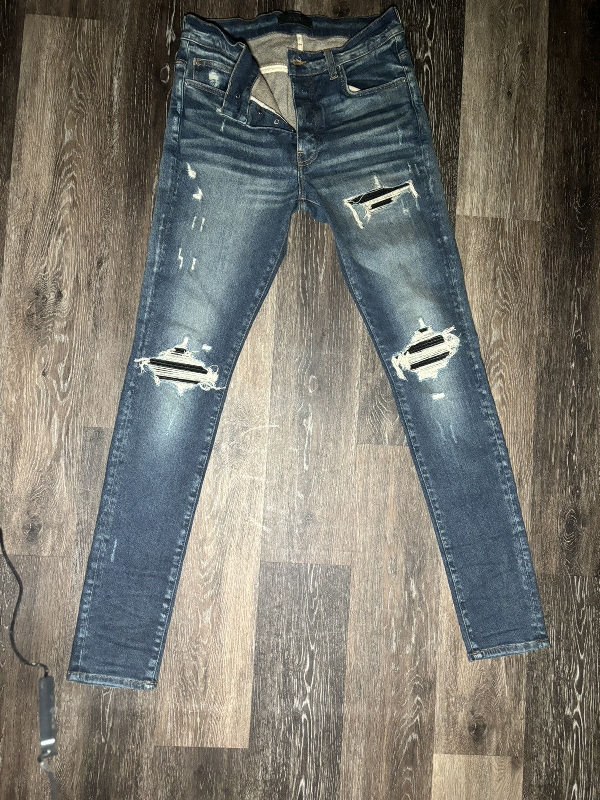 Amiri Mike Amiri Blue With Black Size US 31 - 2 Thumbnail