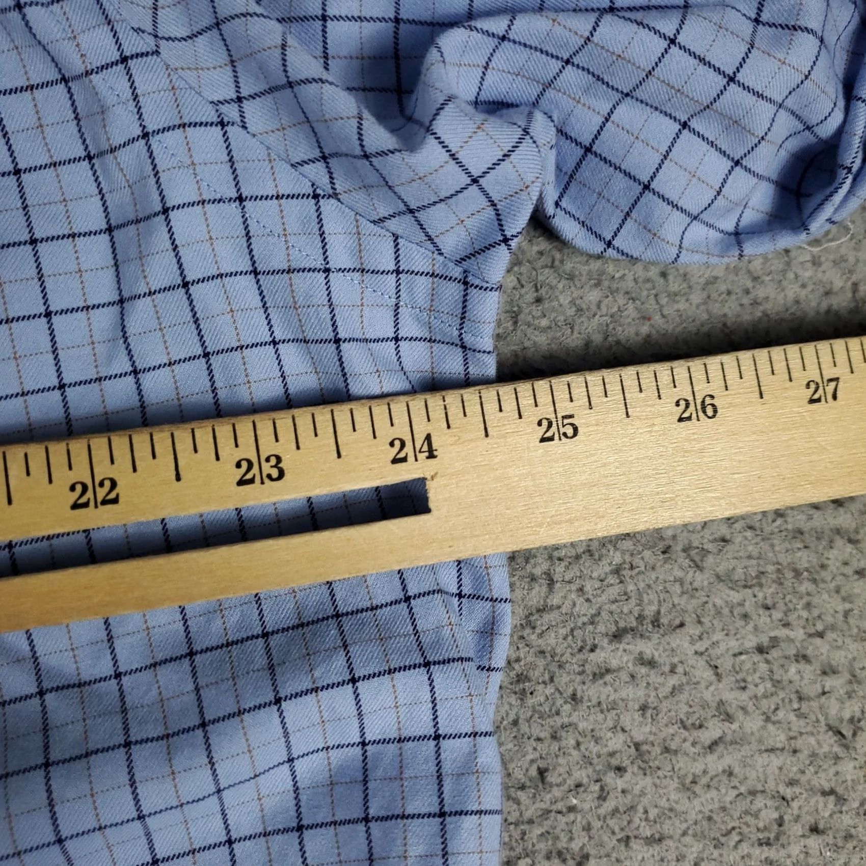 David Donahue David Donahue Dress Shirt Mens Size 17 Blue Plaid Long Sleeve Button Up Size 46R - 5 Thumbnail