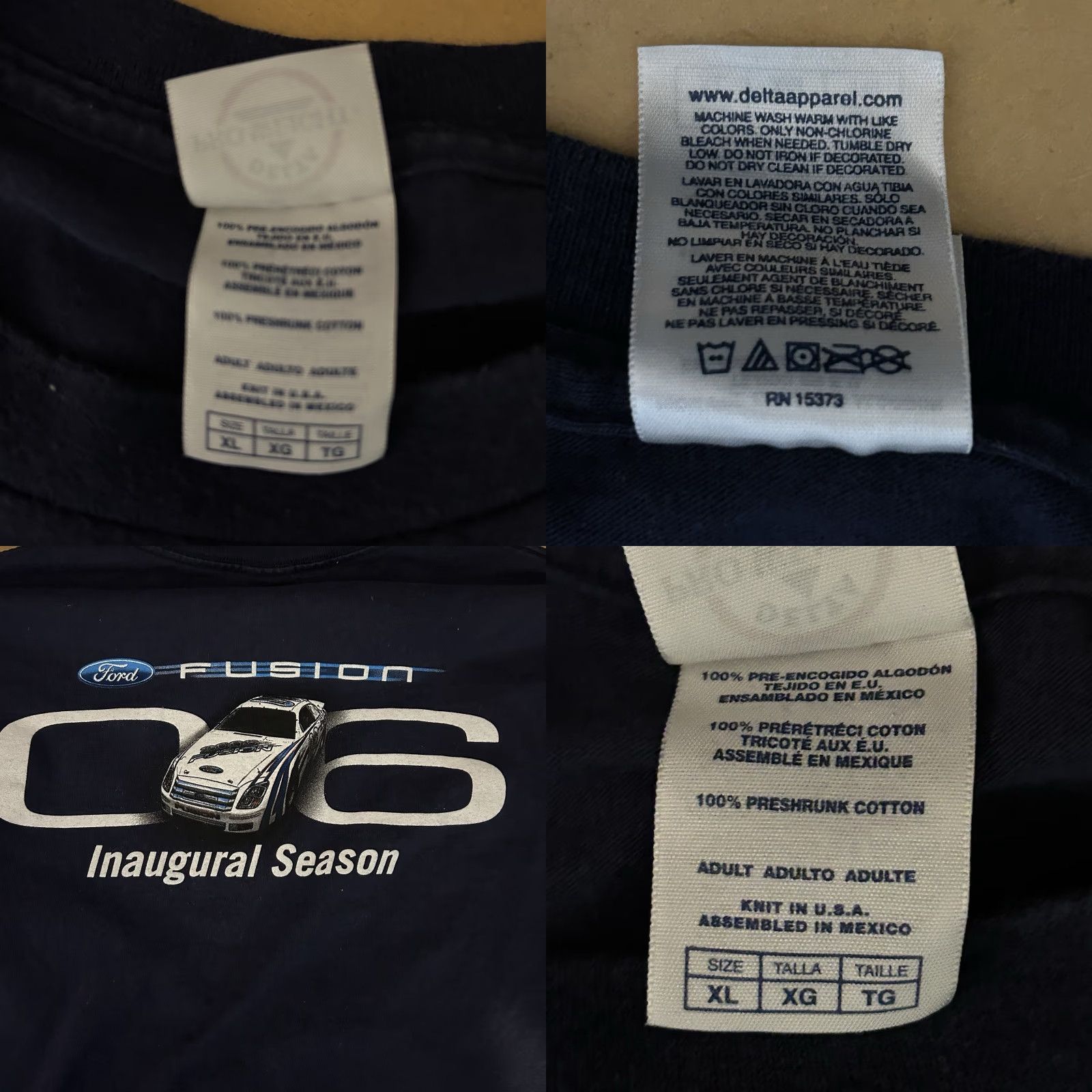 Delta VINTAGE Delta Pro Weight Ford Racing Fusion 06 Shirt Men XL Navy Blue Short Sleeve Crew Neck Graphics Logo 2000s Mens TX Size US XL / EU 56 / 4 - 11 Thumbnail