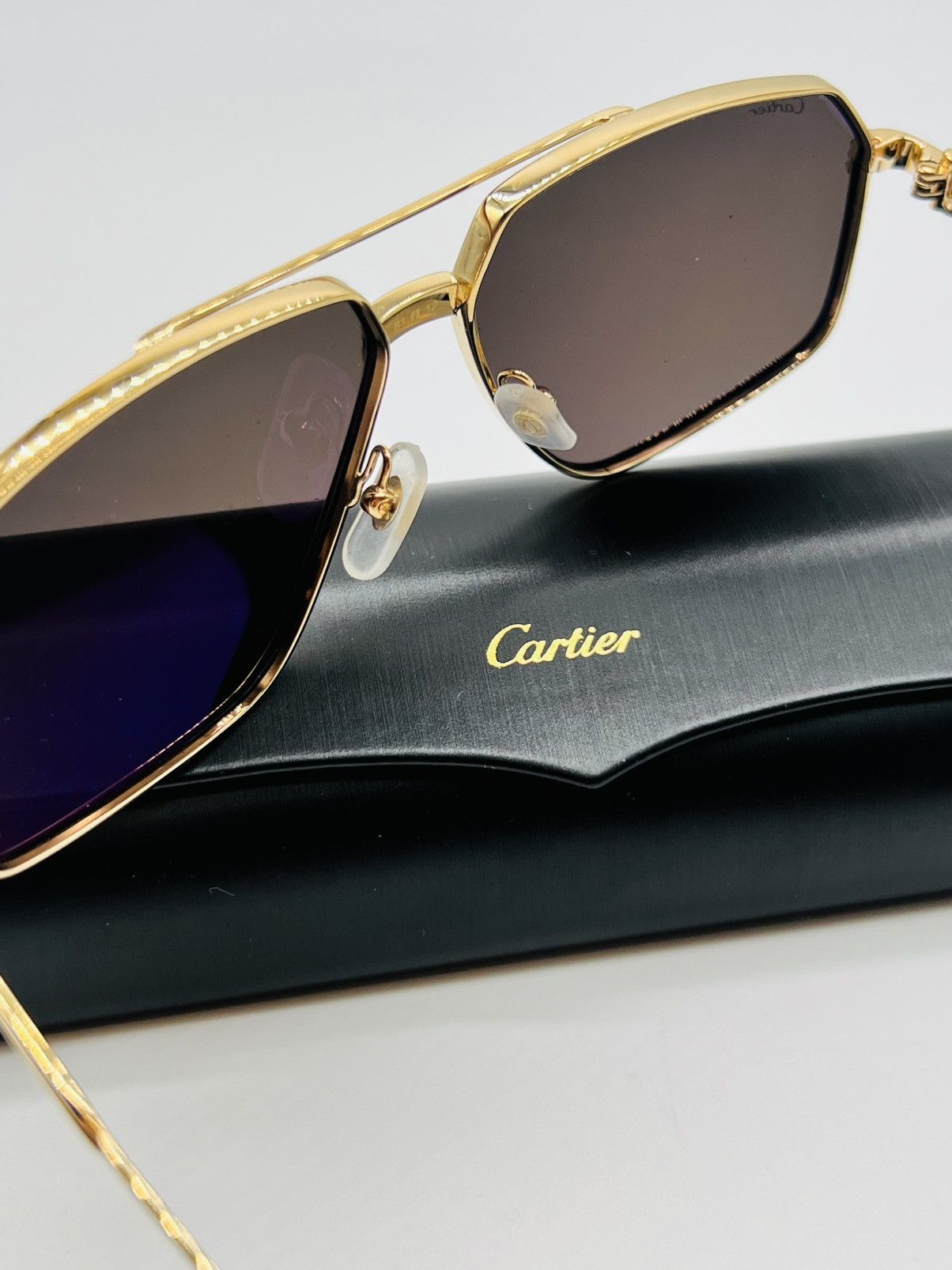 Cartier Cartier CT0270S 001 Square Gold Grey Cartier Sunglasses Size ONE SIZE - 9 Thumbnail