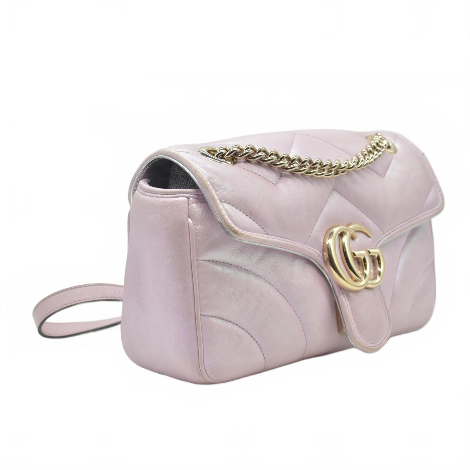 Gucci Gucci Iridescent Nappa Chevron Matelasse Small GG Marmont Size ONE SIZE - 8 Thumbnail