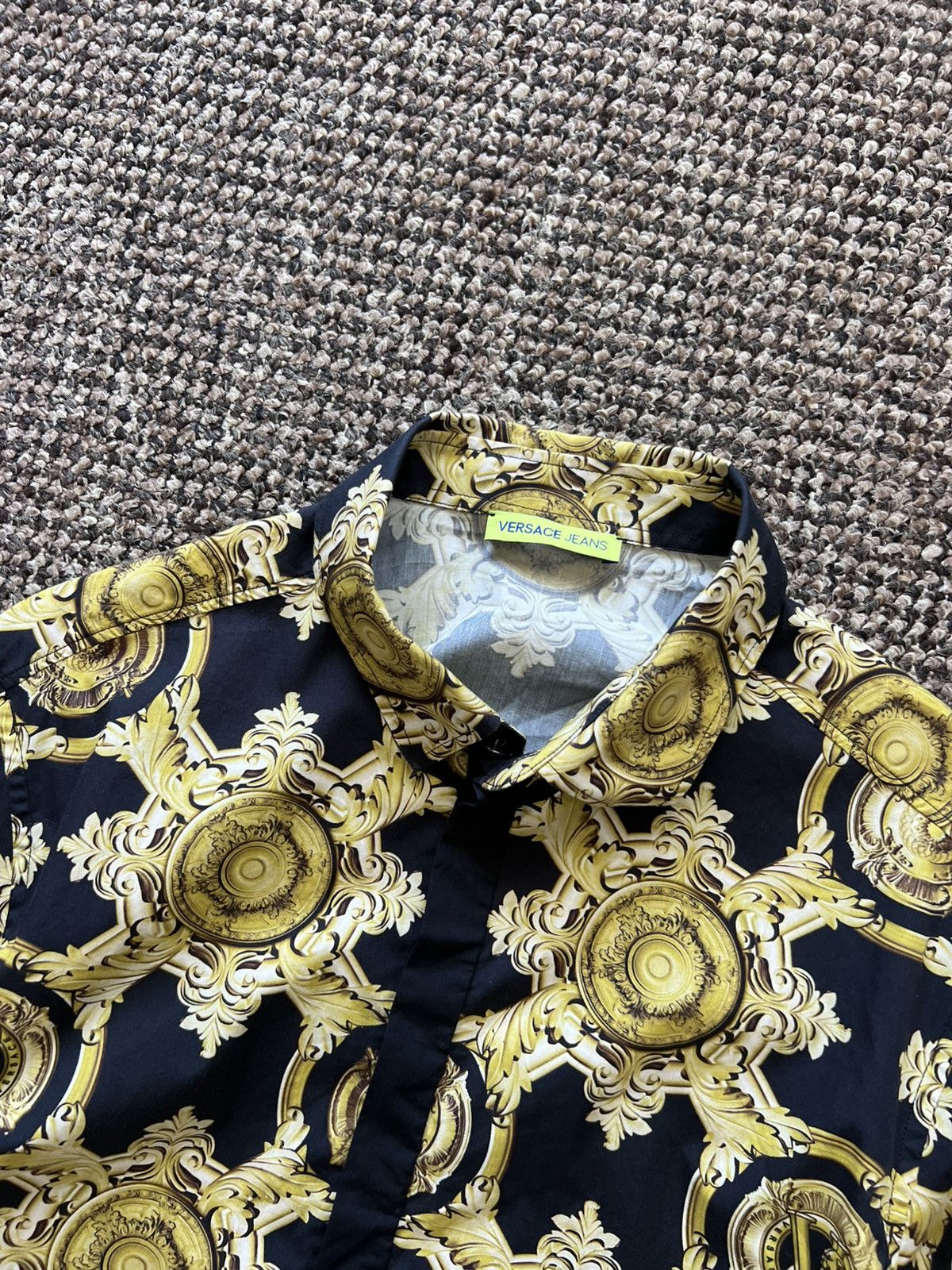 Versace Versace Baroque Print Shirt Black/Gold Men’s Long Sleev Size US L / EU 52-54 / 3 - 7 Thumbnail