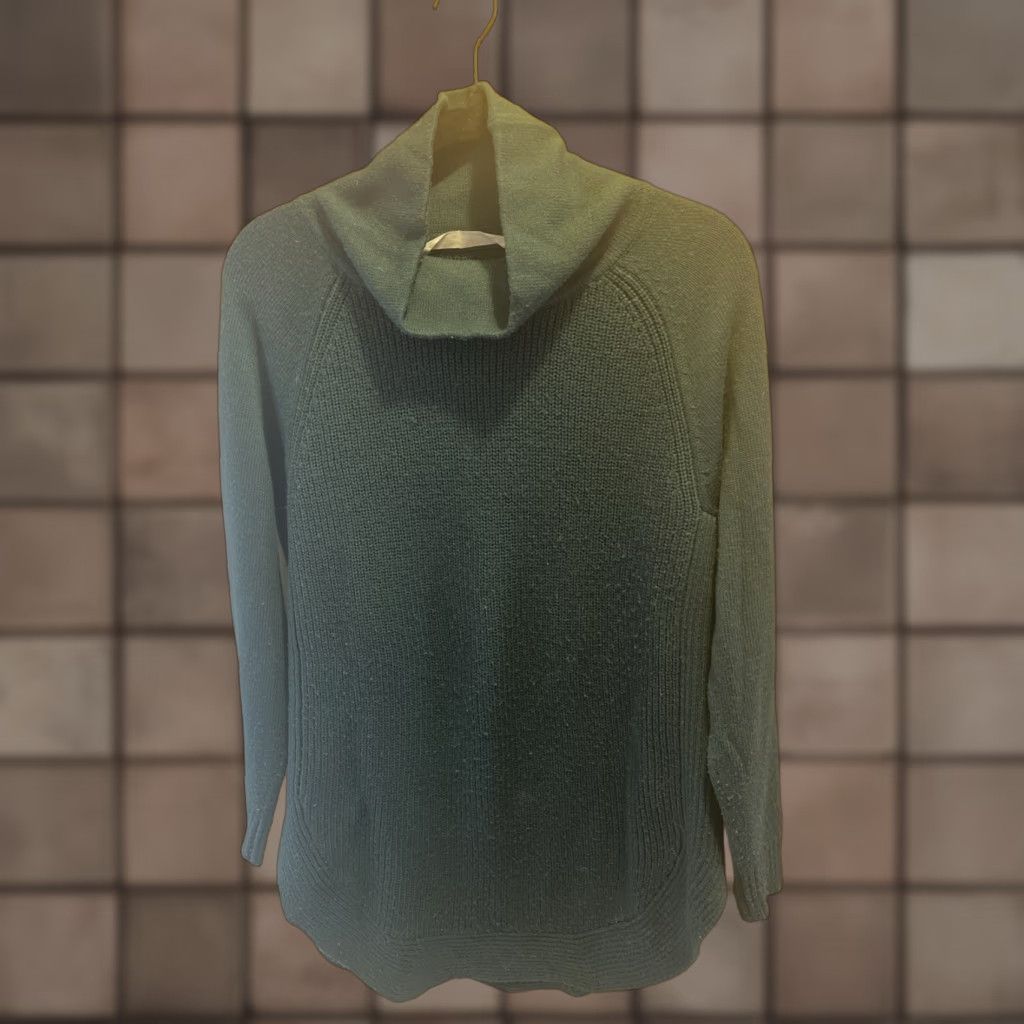 Athleta Athleta Womens Medium Dark Green Merino Wool Mix Cowl Neck Oversized Sweater Size M / US 6-8 / IT 42-44 - 1 Thumbnail
