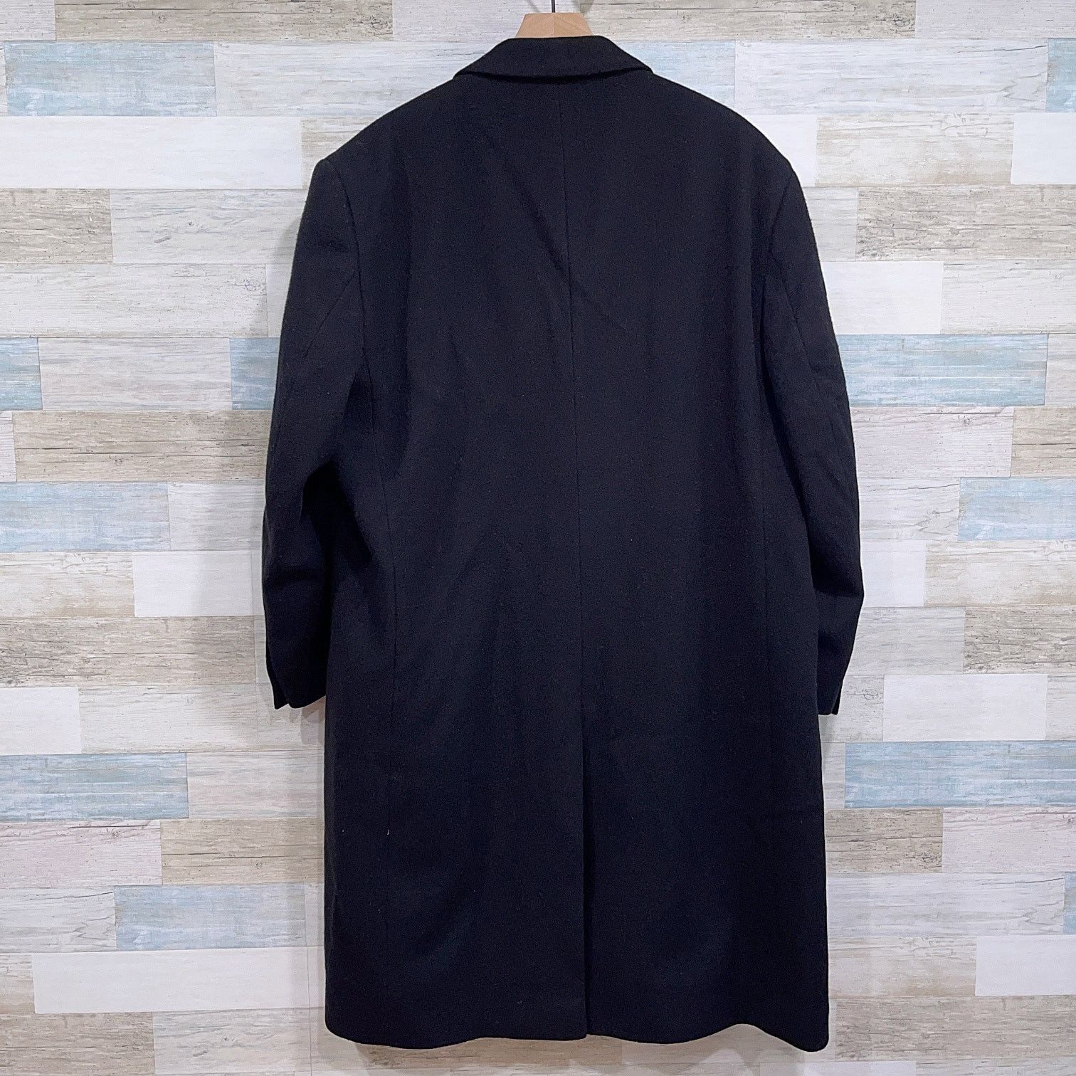Jos. A. Bank Jos A Bank Wool Flannel Long Overcoat Black Mens 46R Size US XL / EU 56 / 4 - 4 Thumbnail