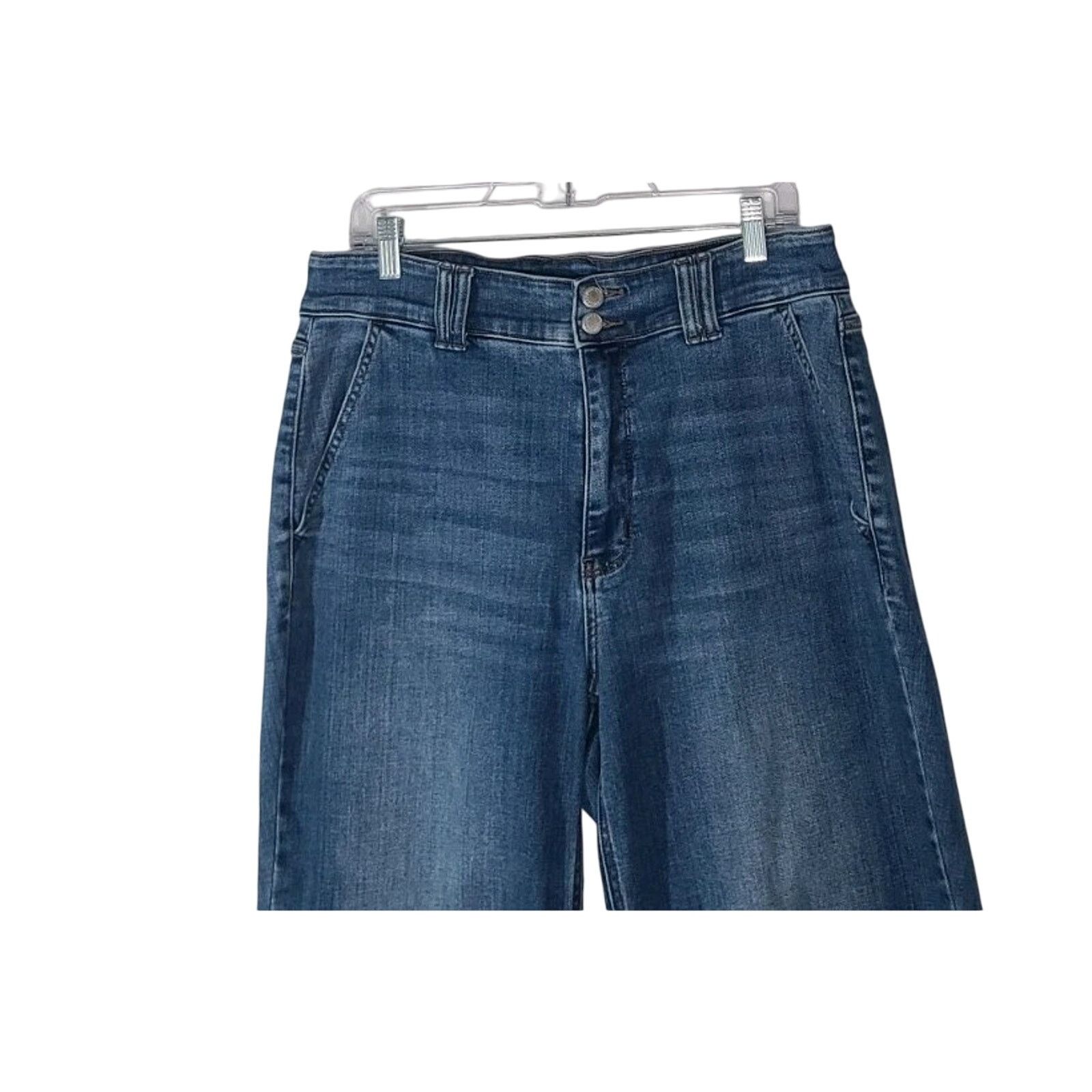 Judy Blue Judy Blue Double Button High Rise Wide Leg Jeans 16W X 30 Size 34" / US 12 / IT 48 - 5 Thumbnail