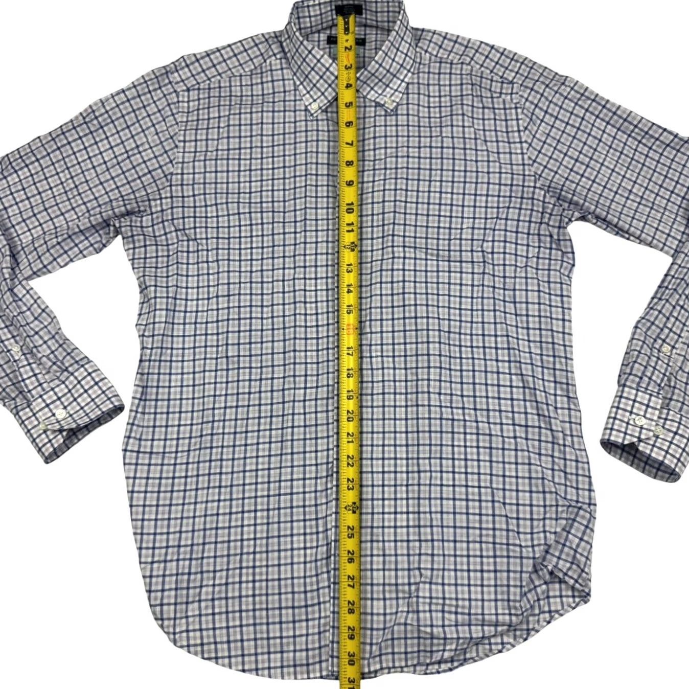 Peter Millar Peter Millar Men's Cotton Summer Chambray L/S Button Shirt Blue Medium Size US M / EU 48-50 / 2 - 4 Thumbnail