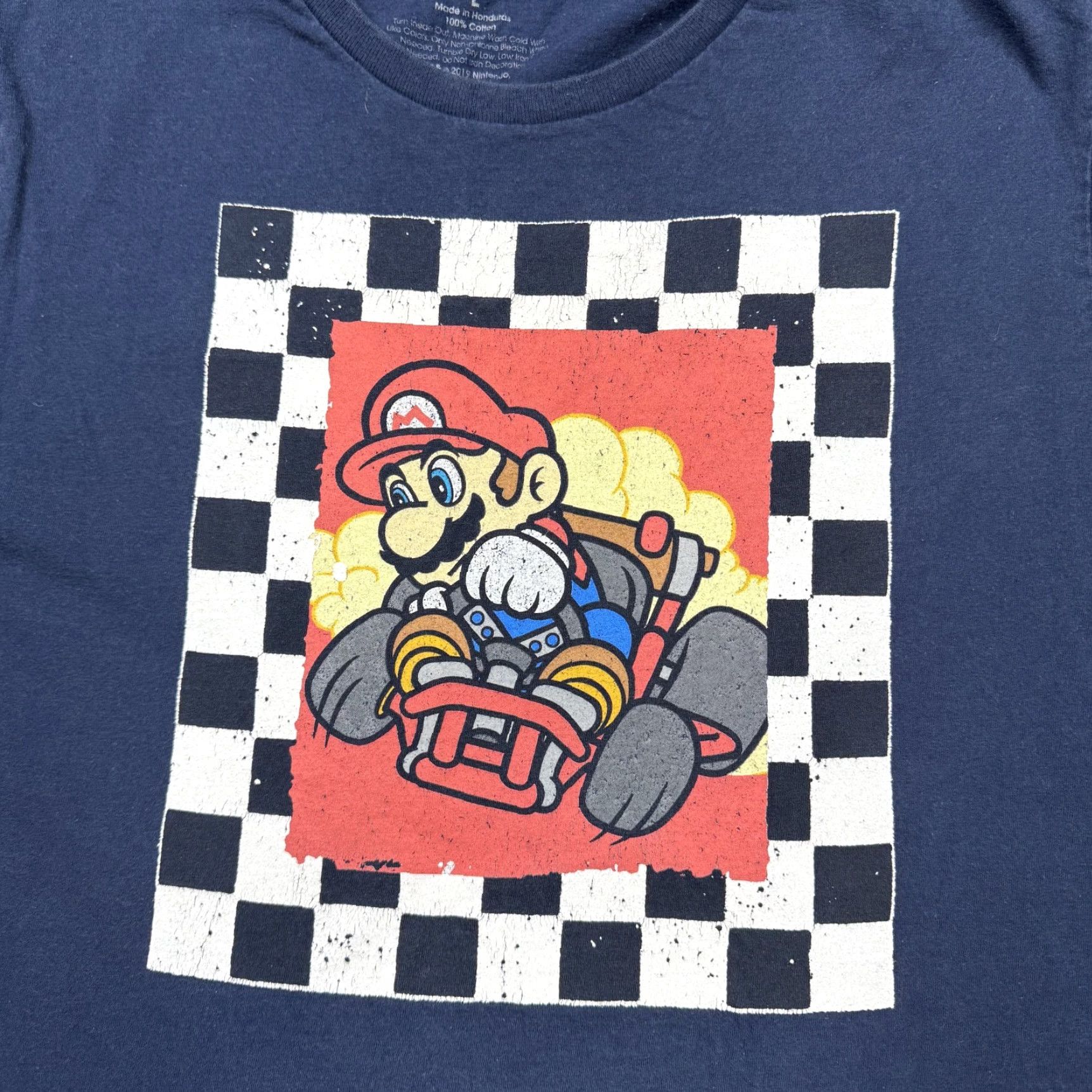 Nintendo Mario Kart Graphic T Shirt Men's L Blue 90s Retro Video Game Nintendo Tee Long Sleeve Bowser Luigi Wario Shirt Mens Size US L / EU 52-54 / 3 - 3 Thumbnail