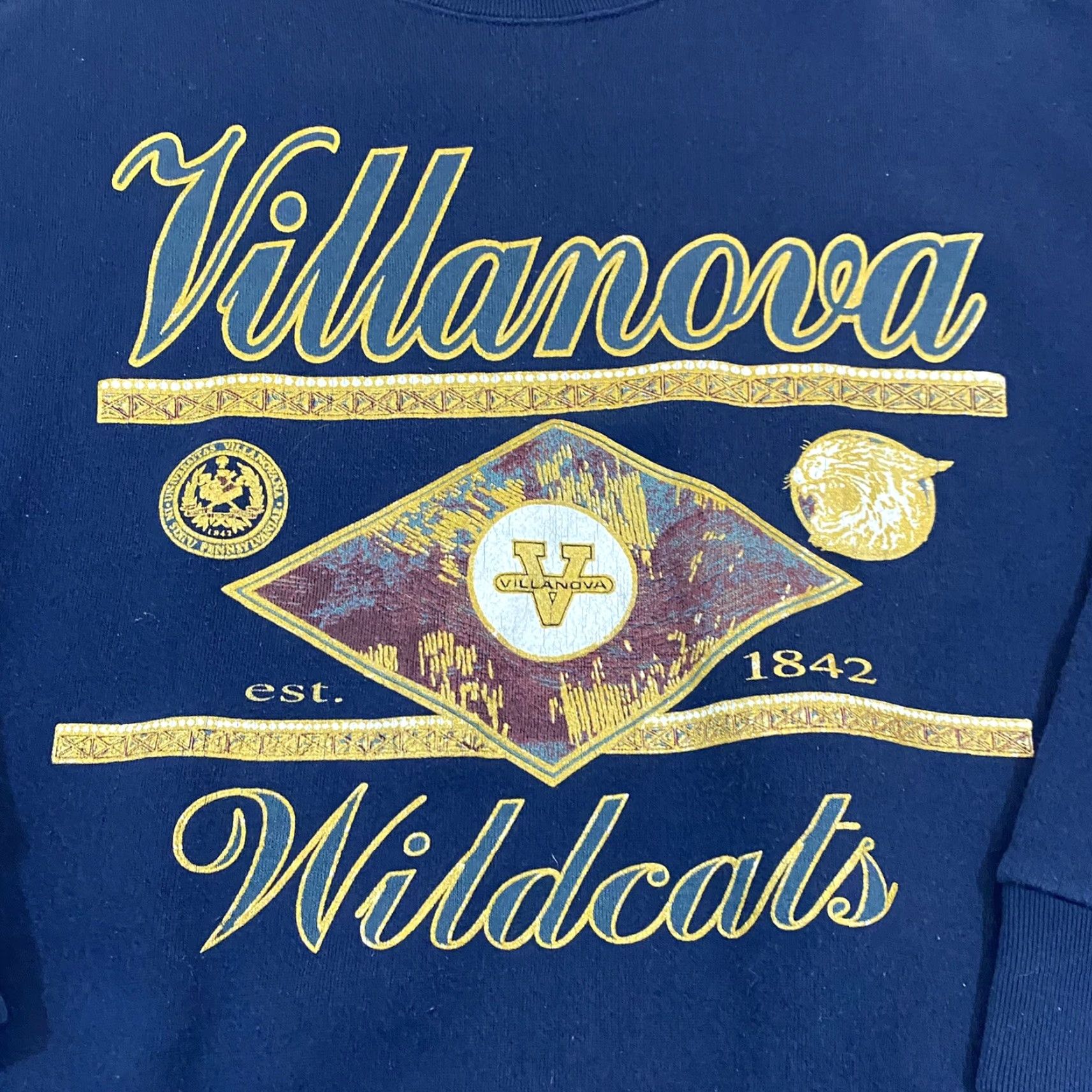 Vintage VINTAGE Villanova Sweatshirt Womens M Blue Crewneck Crable Sportswear 90s Pullover Size M / US 6-8 / IT 42-44 - 2 Thumbnail