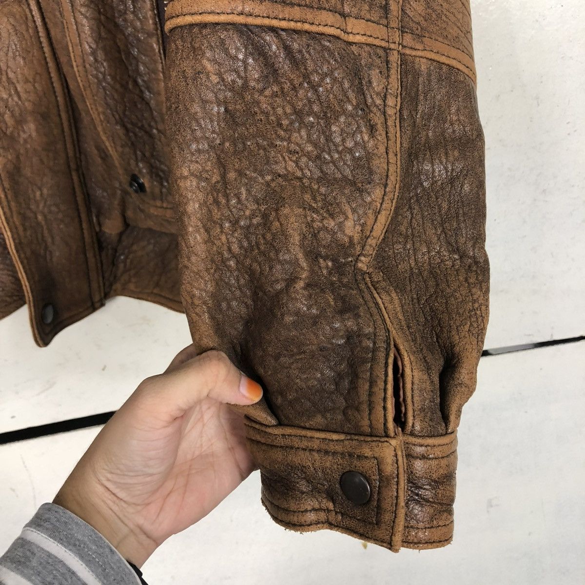 Vintage 🔥VINTAGE FLY LEATHER JACKET BIKER UNBRANDED ISSEY MIYAKE Size US L / EU 52-54 / 3 - 16 Thumbnail