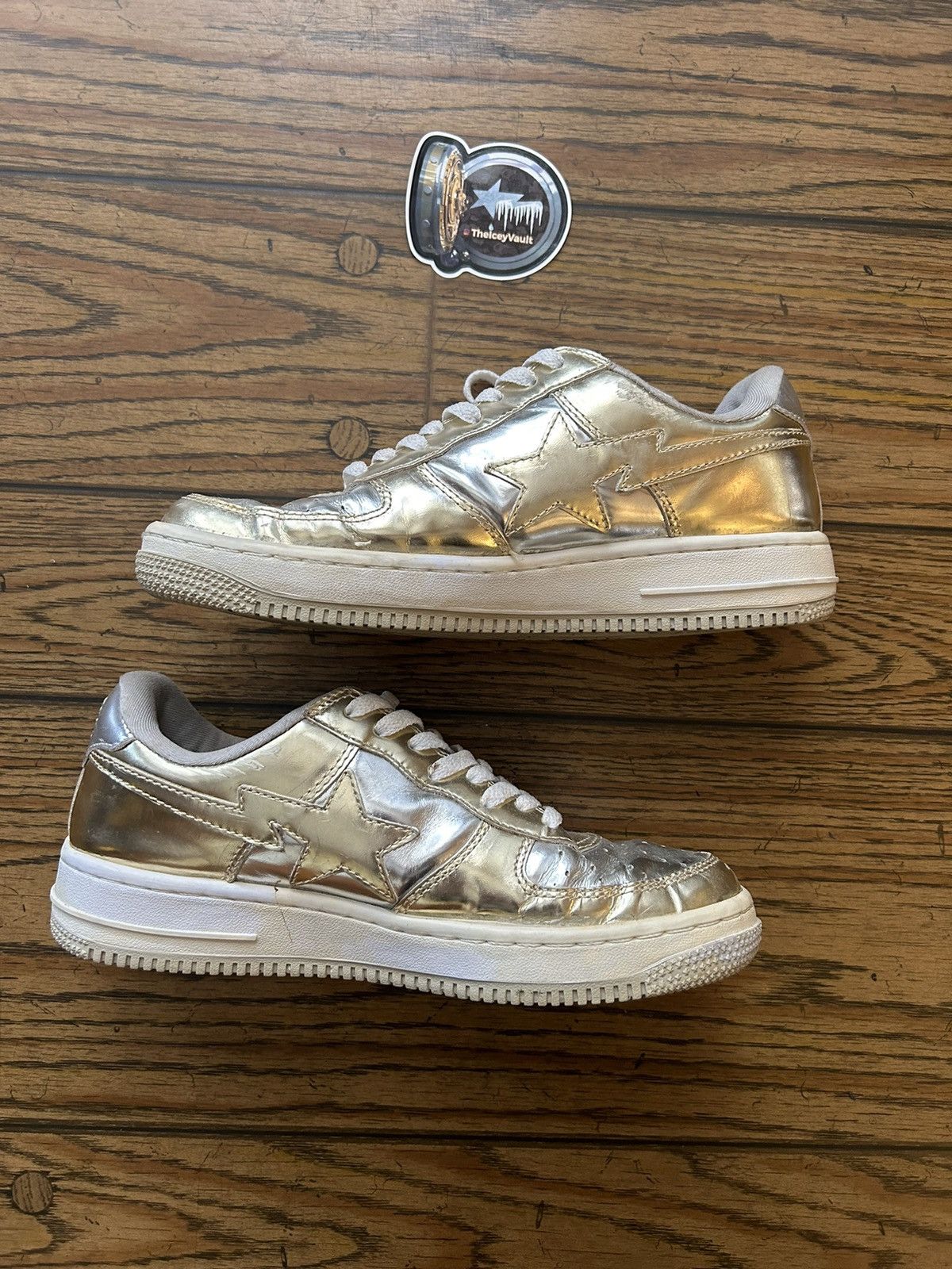 Bape Bape Silver/Gold Bapestas Size US 9.5 / EU 42-43 - 2 Thumbnail