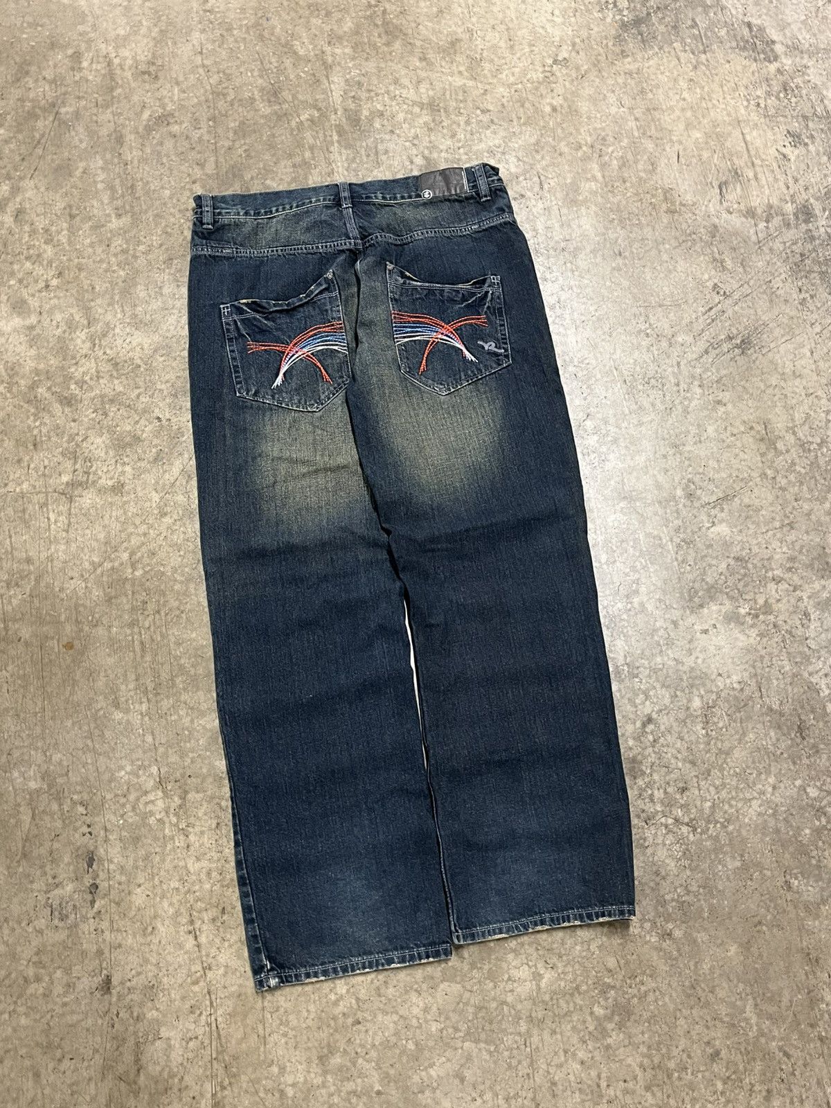 Rocawear × Vintage Y2k Roca wear baggy fit faded embroidered denim wide leg Size US 38 / EU 54 - 1 Thumbnail