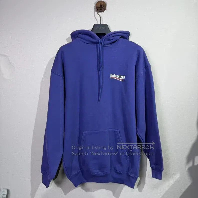 Balenciaga Balenciaga Dark Blue Coke Hoodie Size US S / EU 44-46 / 1 - 1 Thumbnail