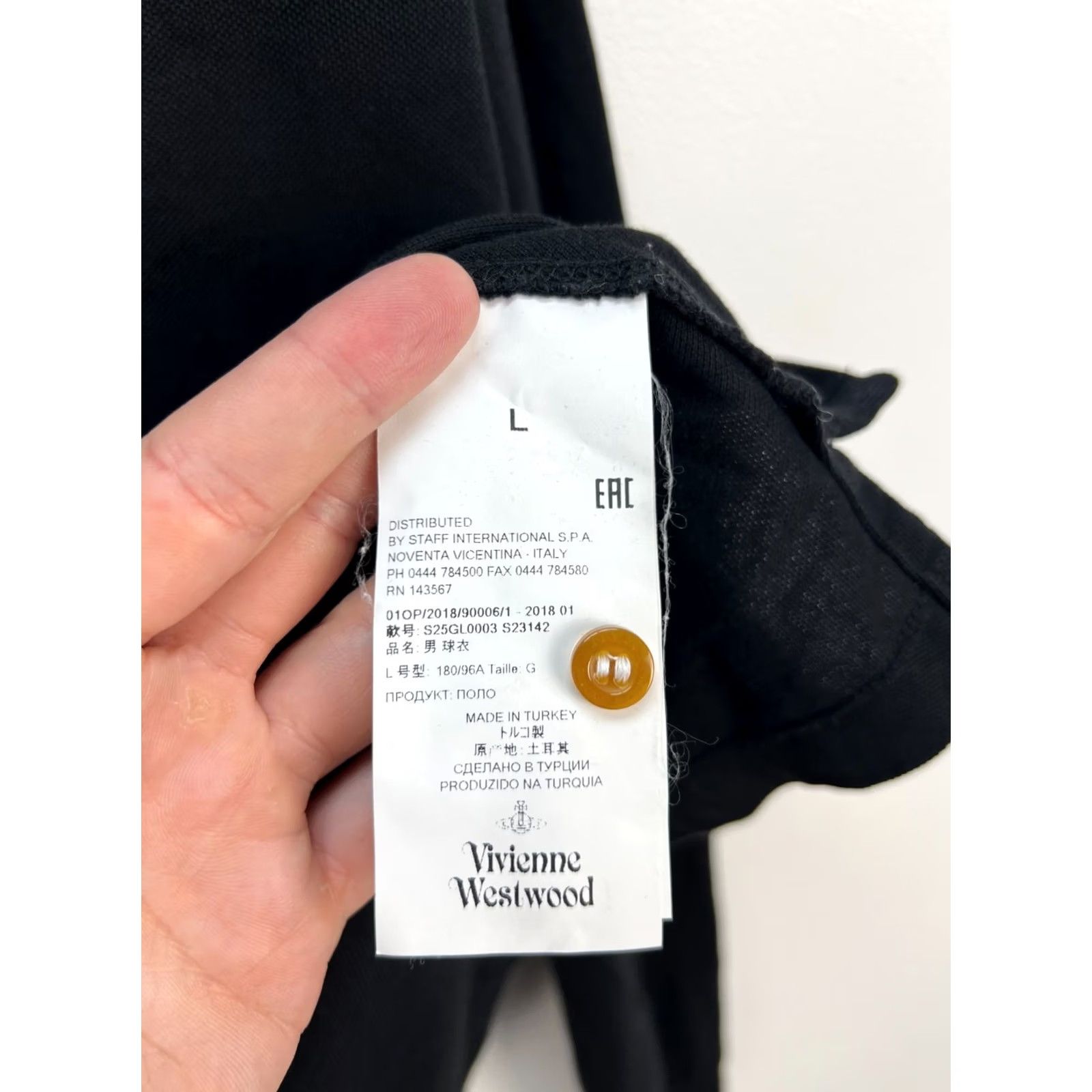 Vivienne Westwood Vivienne Westwood Polo Shirt Long Sleeve Black Cotton Orb Mens Size L Size US L / EU 52-54 / 3 - 6 Thumbnail