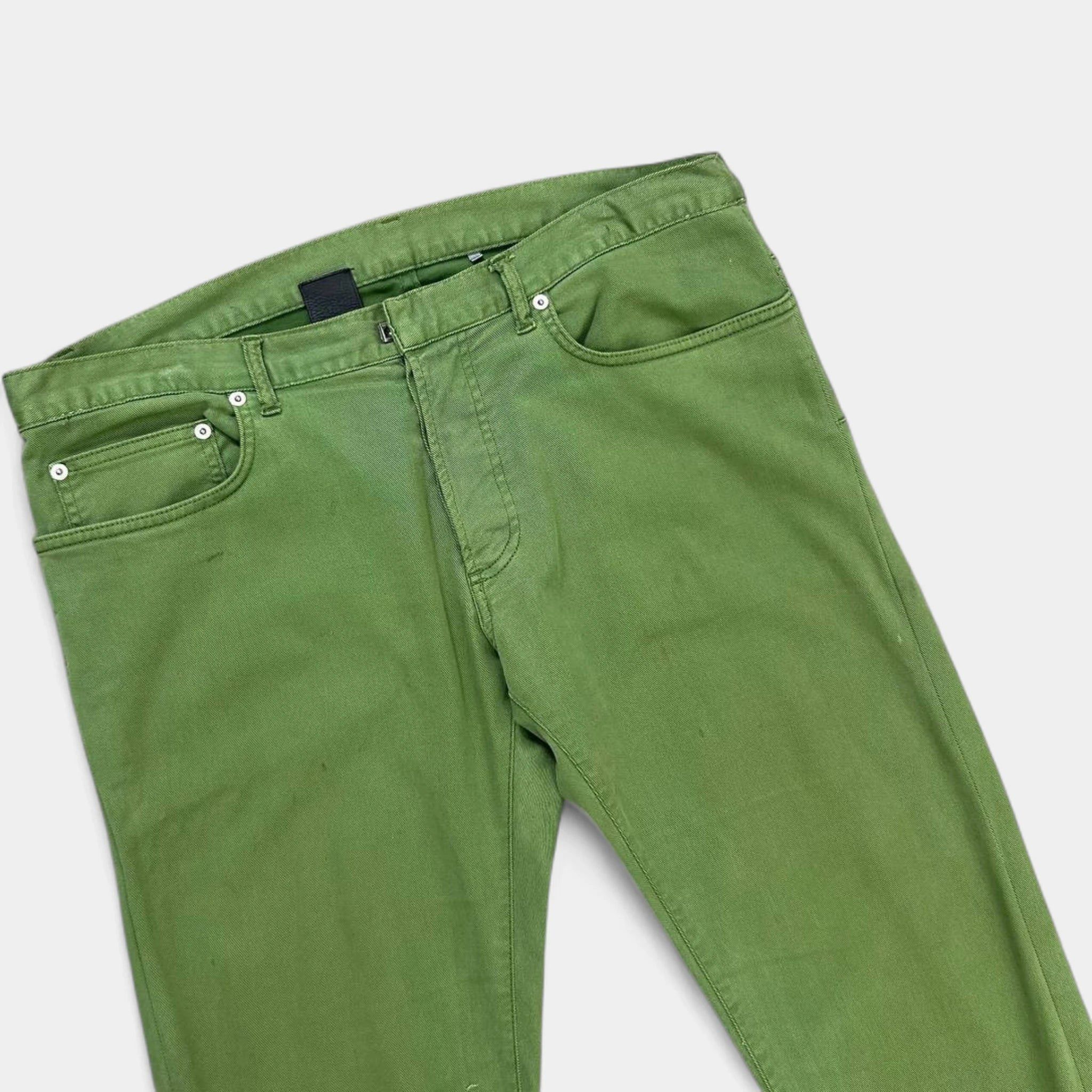 Dior Dior Homme by Hedi Slimane Green Denim Jeans Size US 29 - 2 Thumbnail