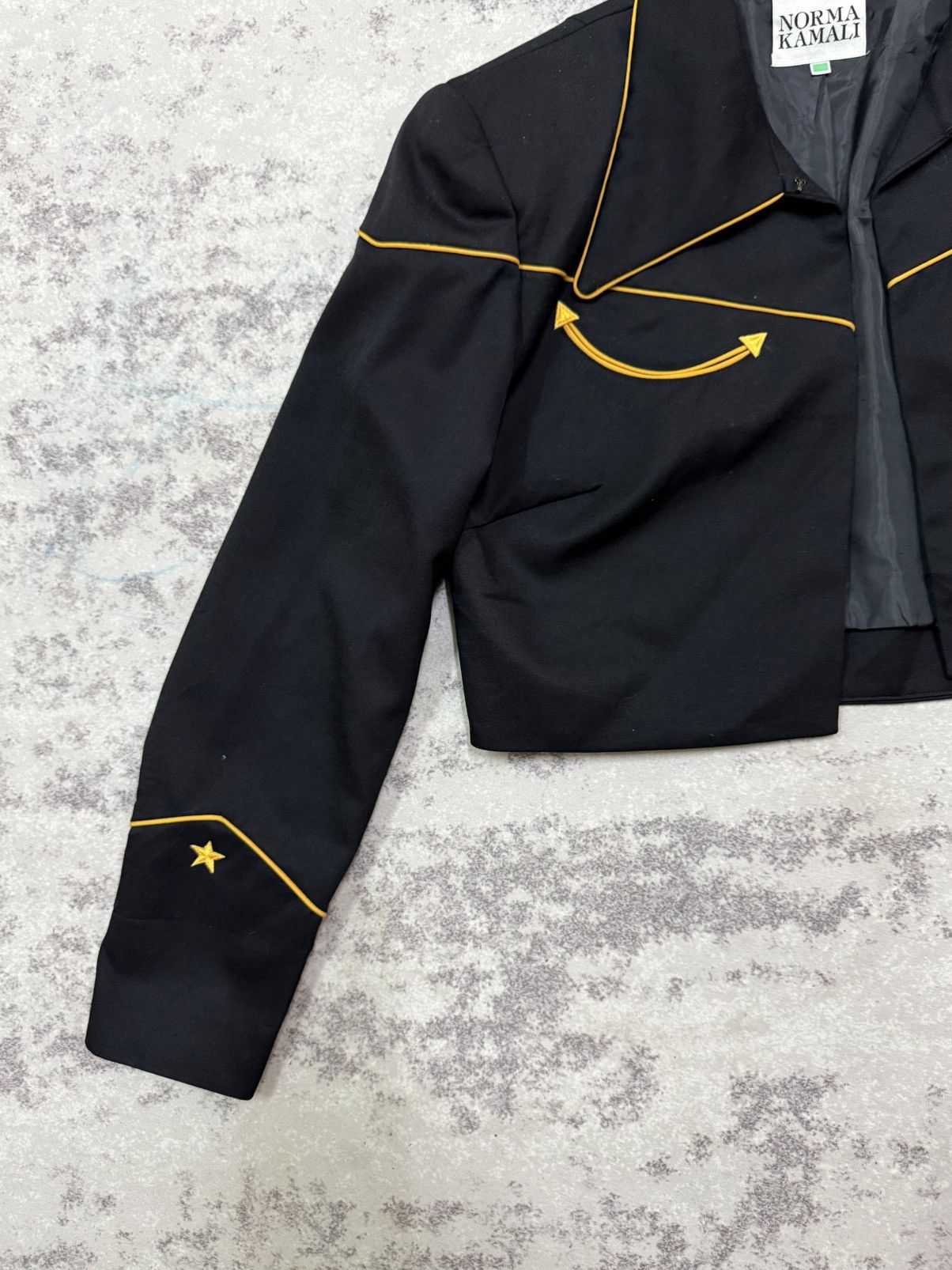 Norma Kamali Norma Kamali cropped western jacket with yellow piping Size S / US 4 / IT 40 - 4 Thumbnail