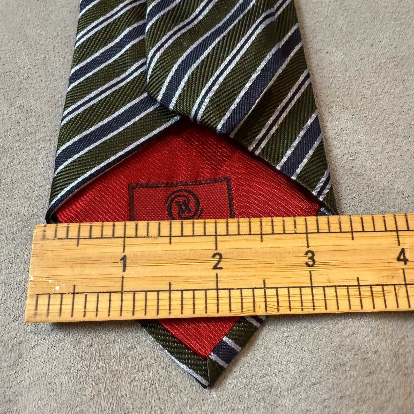 Other Vakko Tie 100% Silk Diagonal Stripe Green Blue Size ONE SIZE - 6 Thumbnail