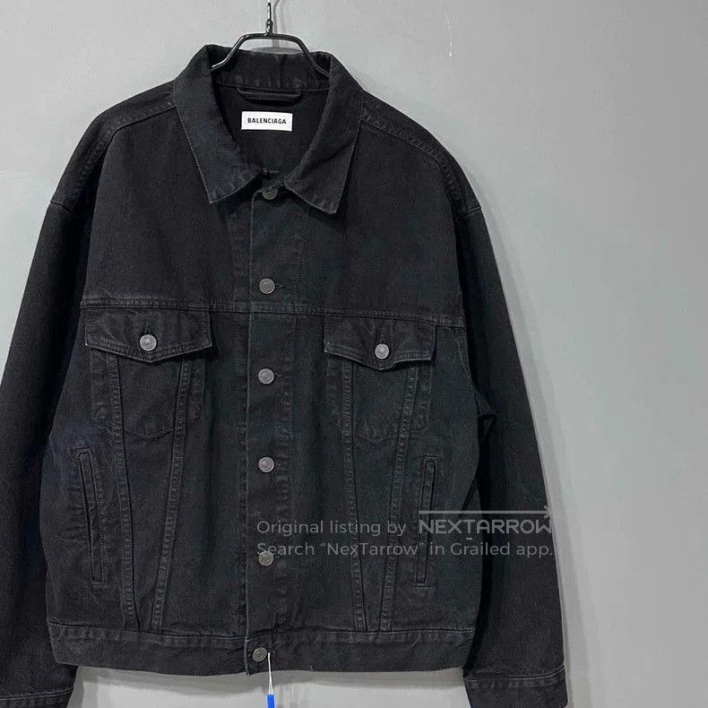 Balenciaga Balenciaga Crystal Logo Denim Jacket. Size US S / EU 44-46 / 1 - 2 Thumbnail