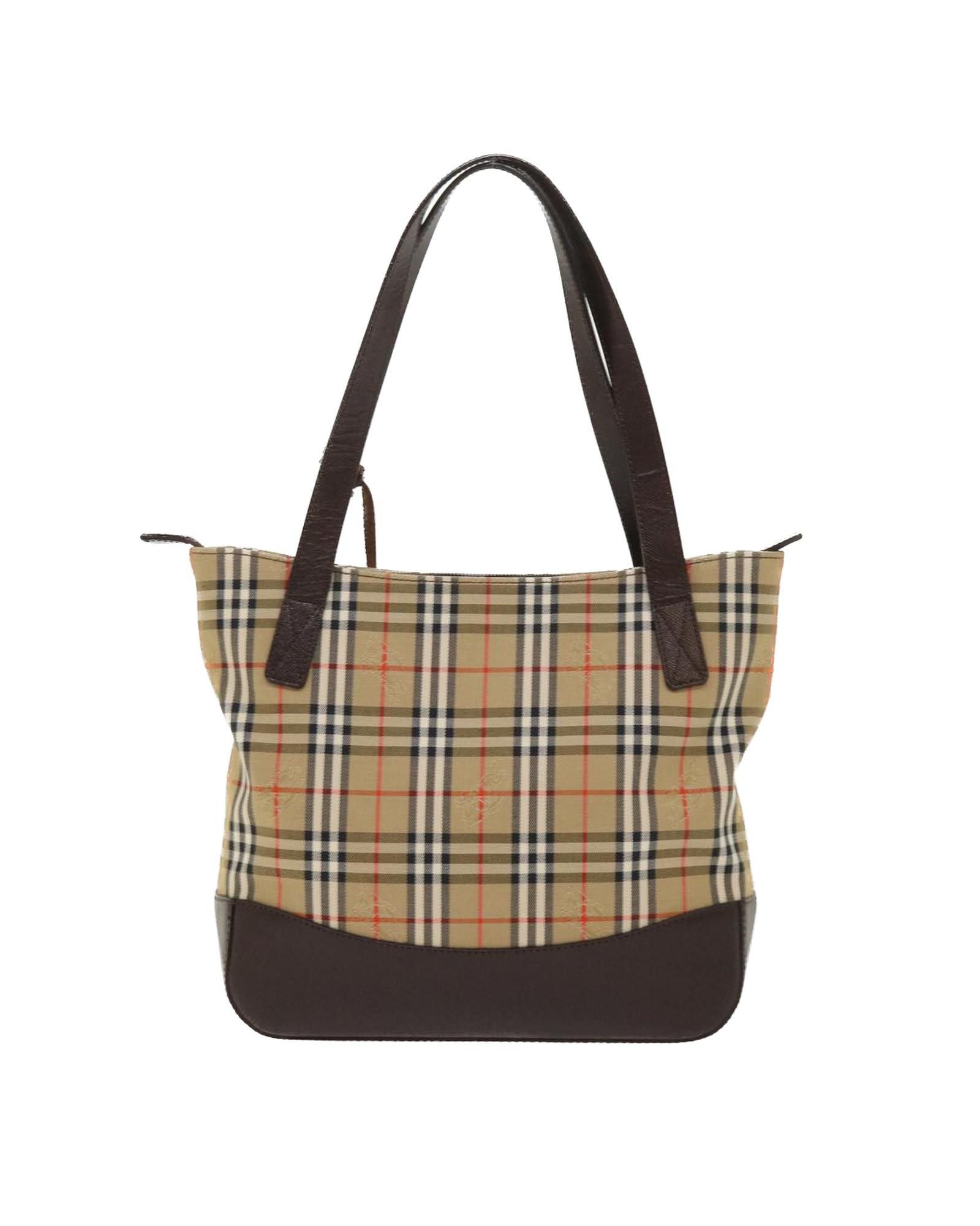 image of Practical And Elegant Burberry Haymarket Bag in Beige, Women's
