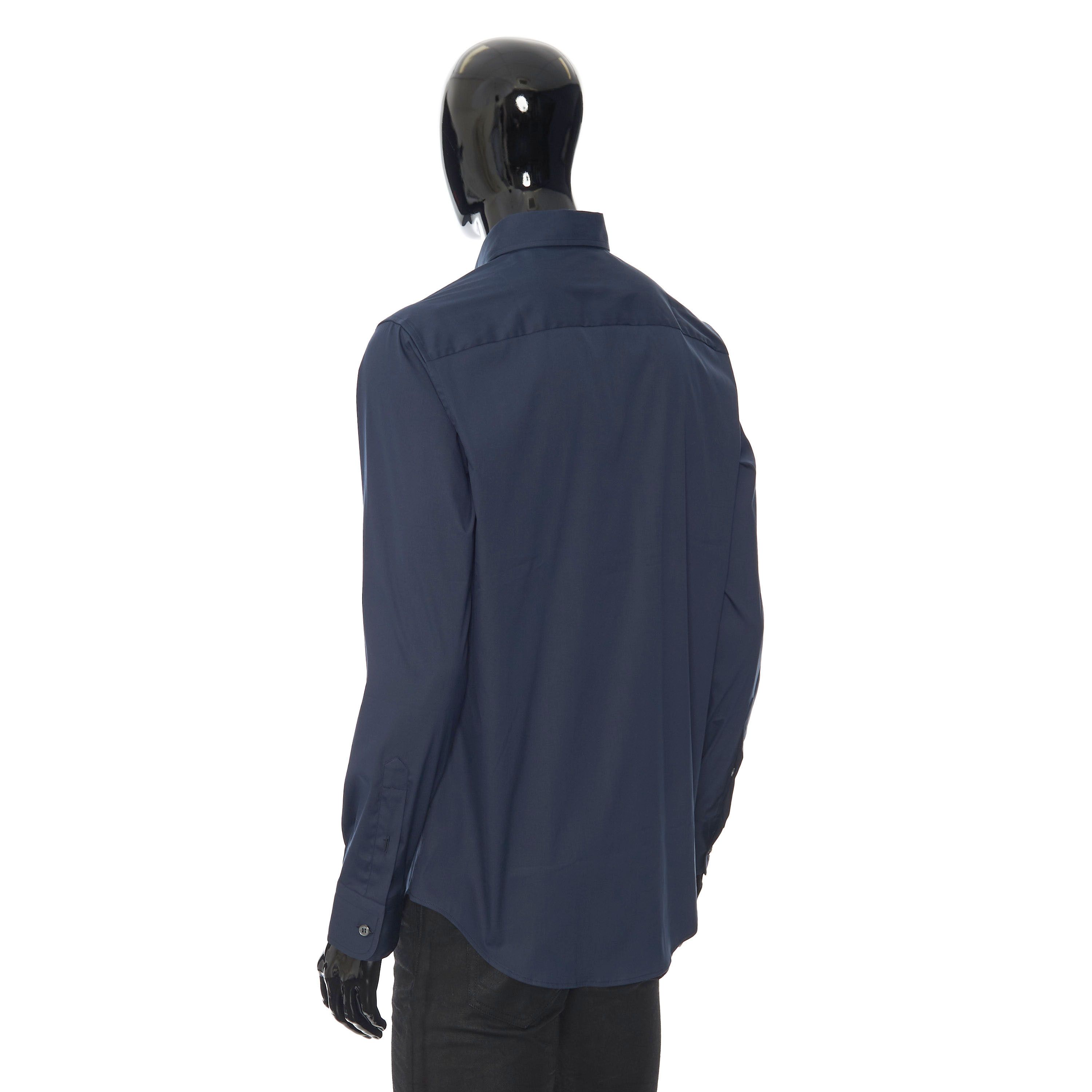 Brioni Longsleeve Fitted Shirt In Dark Blue Cotton Blend Size US XS / EU 42 / 0 - 4 Thumbnail