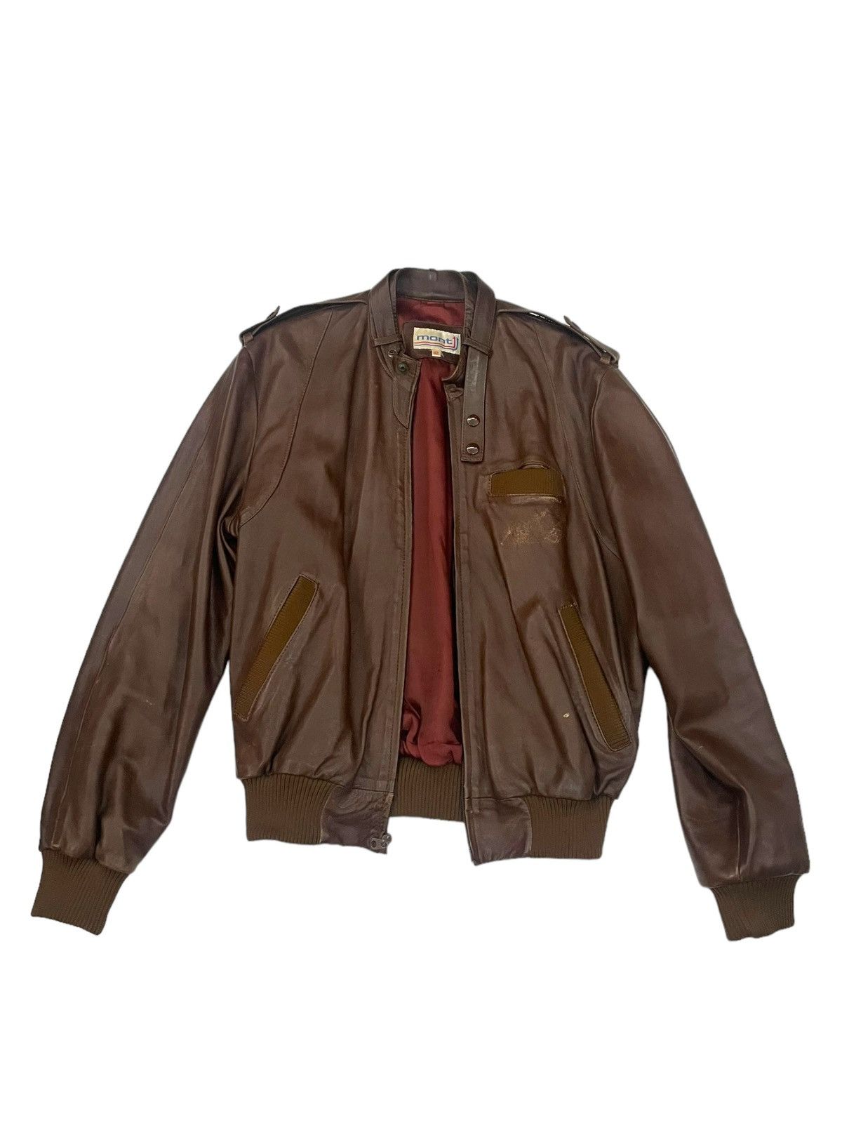 Vintage Vintage Mont Brown Bomber Jacket Size US S / EU 44-46 / 1 - 1 Thumbnail