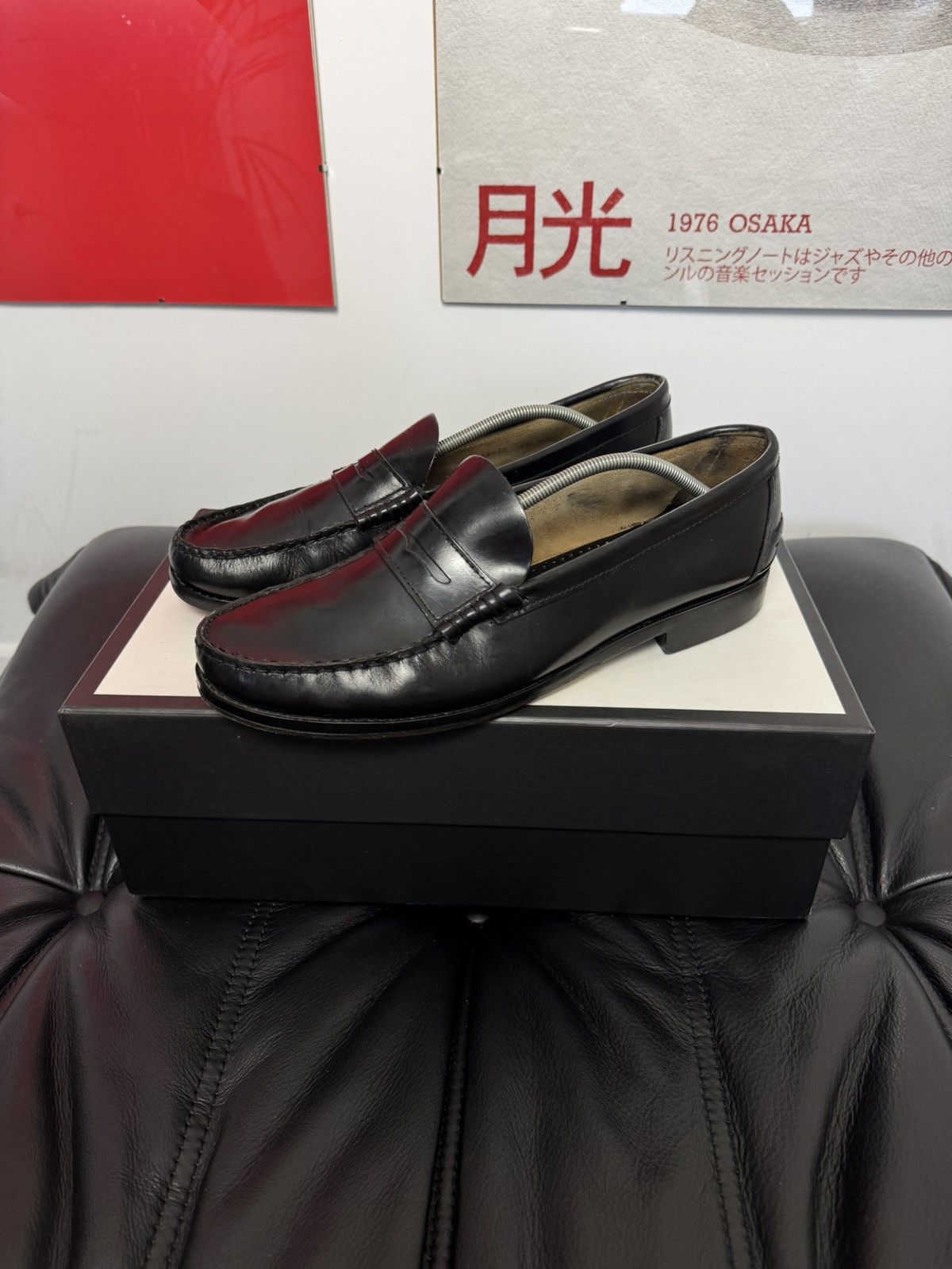 Vintage Black High Quality Leather Loafers Vintage Y2k Italy Hype Size US 11.5 / EU 44-45 - 1 Thumbnail