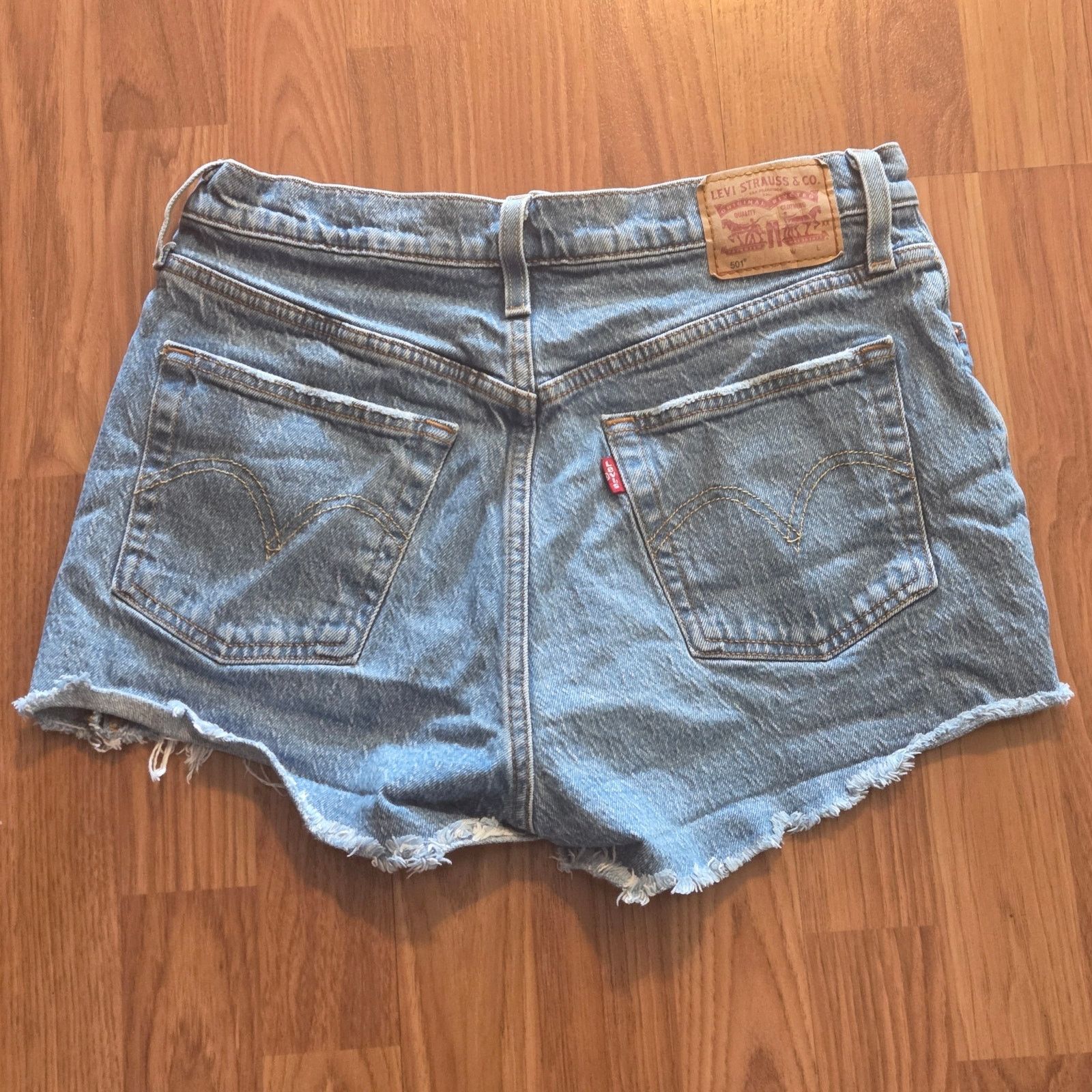 Levi's Stylish Levi's 501 Blue Denim Cut-Off Shorts - W29 Summer Size 29" - 4 Thumbnail