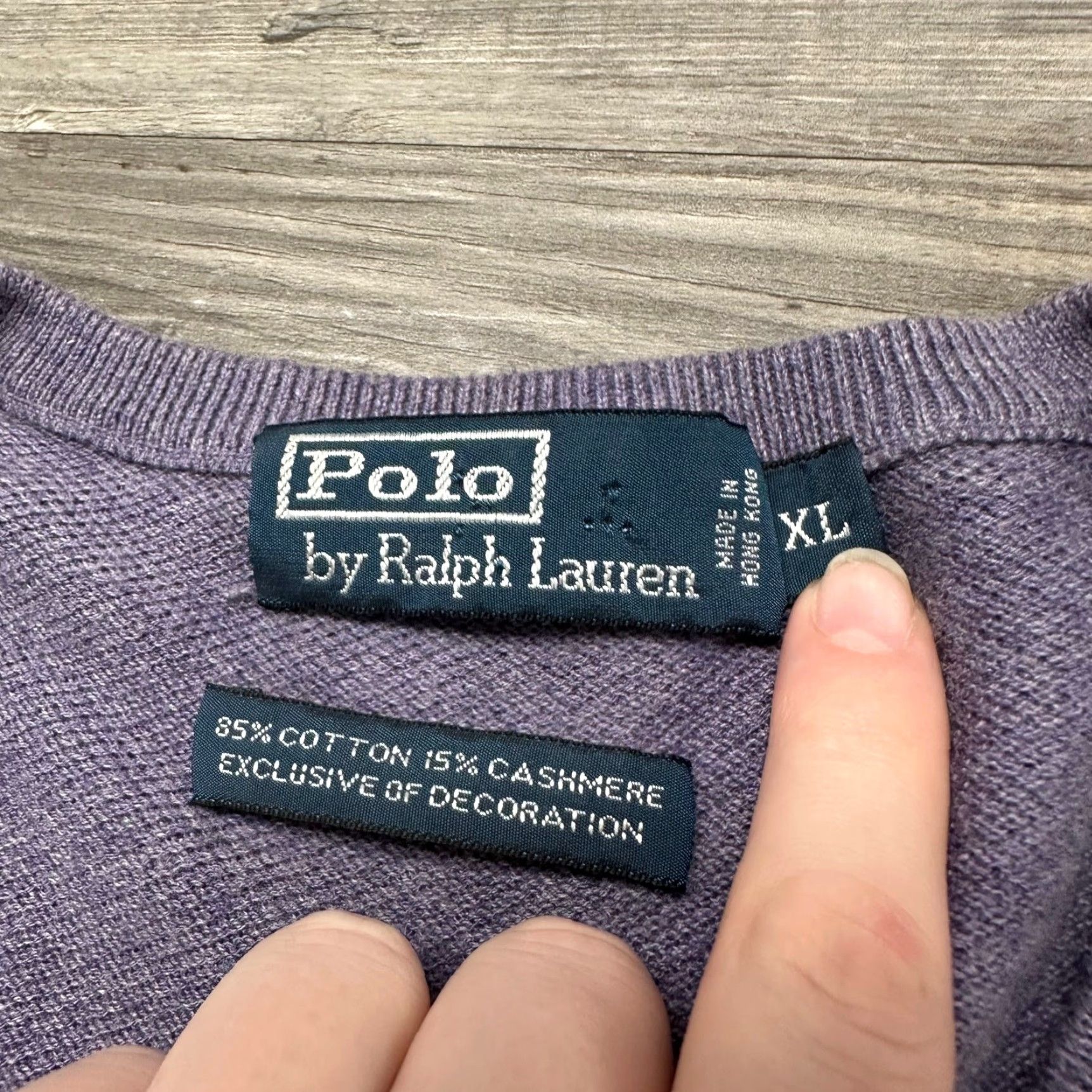 Polo Ralph Lauren VINTAGE Polo Ralph Lauren Purple Mens XL Mini Pony Cashmere Knit Sweater Size US XL / EU 56 / 4 - 6 Thumbnail