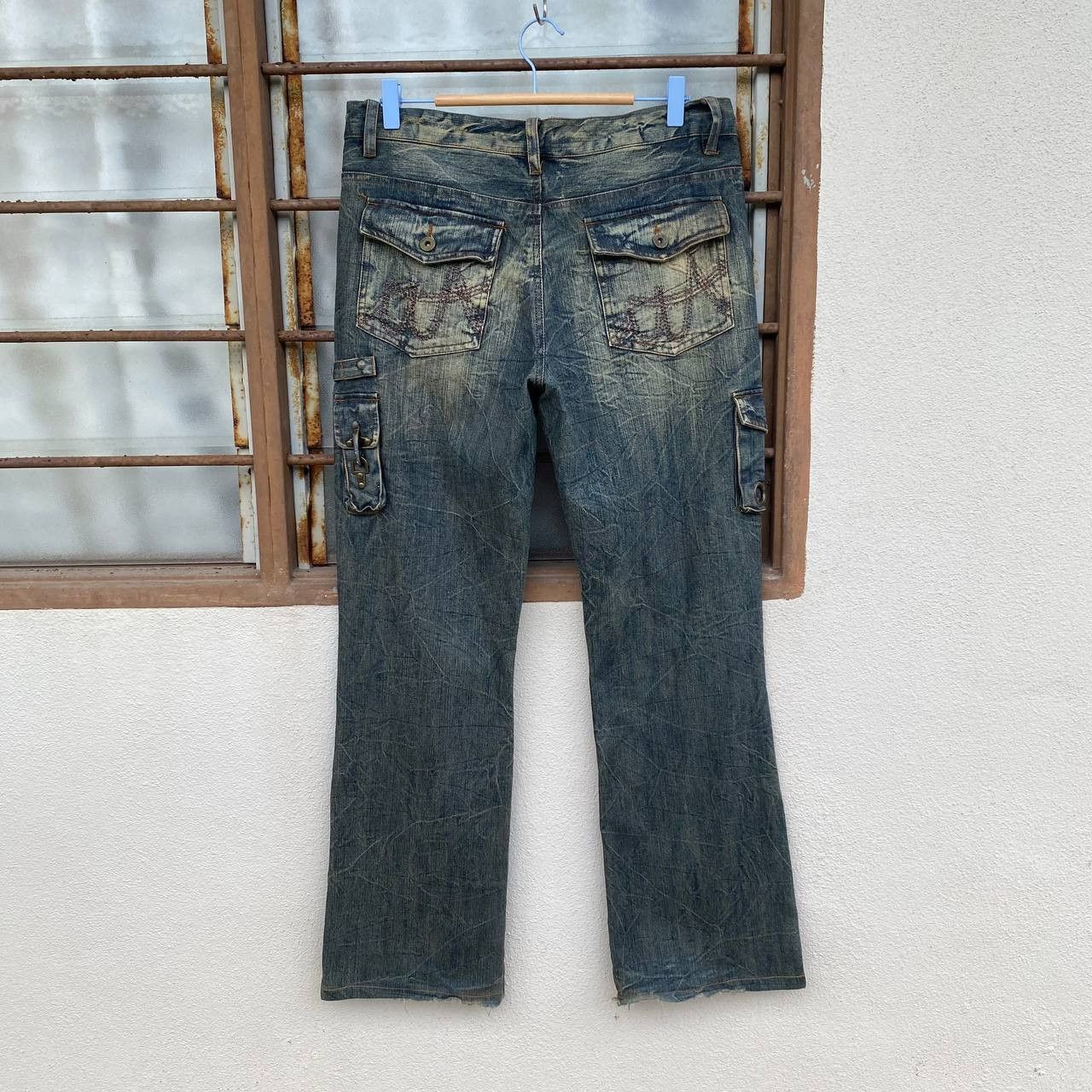 In The Attic Y2K IN THE ATTIC Japan Grunge"Mudwash Distressed Flared Hook Size US 30 / EU 46 - 11 Thumbnail